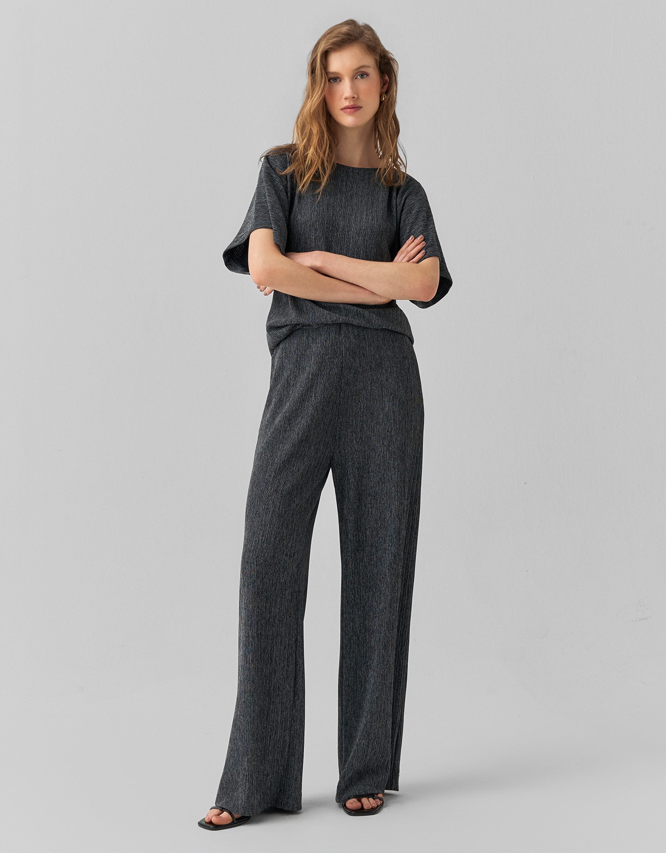 Calça Malha Textura Mescla