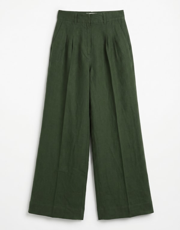 Calça Pantalona Alfaiatada Linho