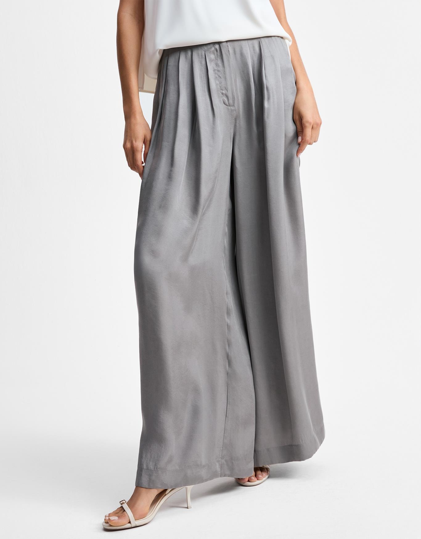 Calça Pantalona Cinza