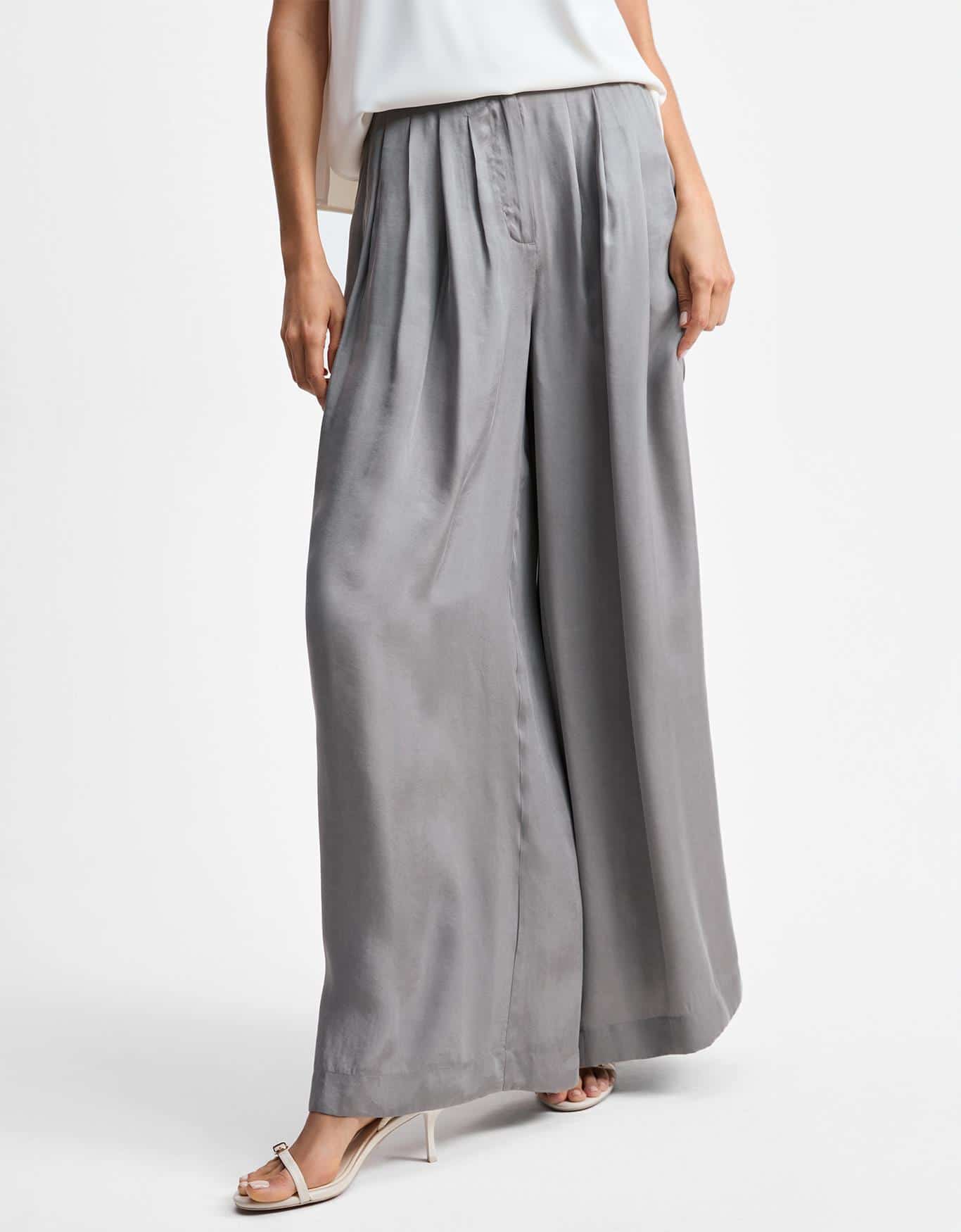 Calça Pantalona Cinza