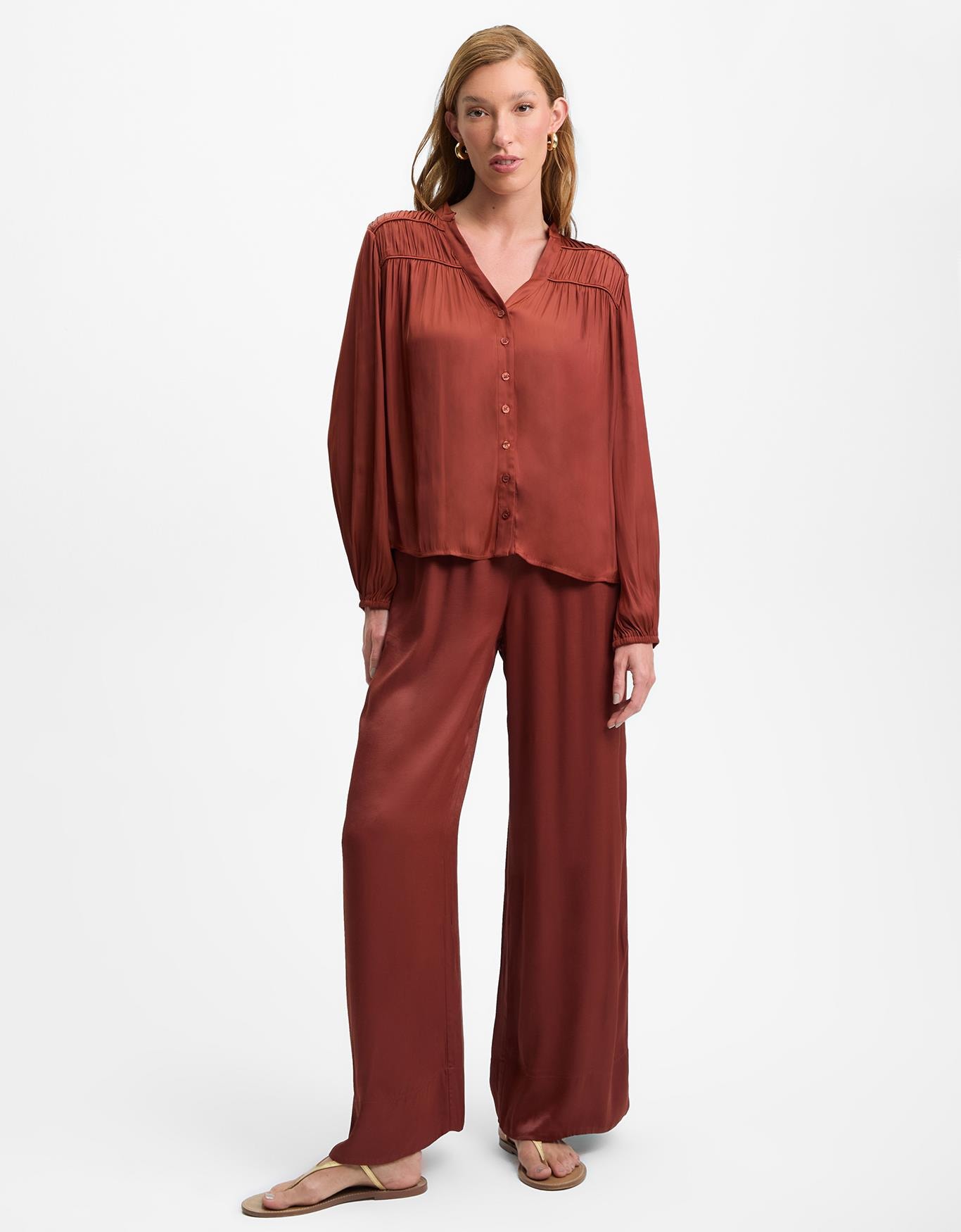 Calça Pantalona Com Elástico