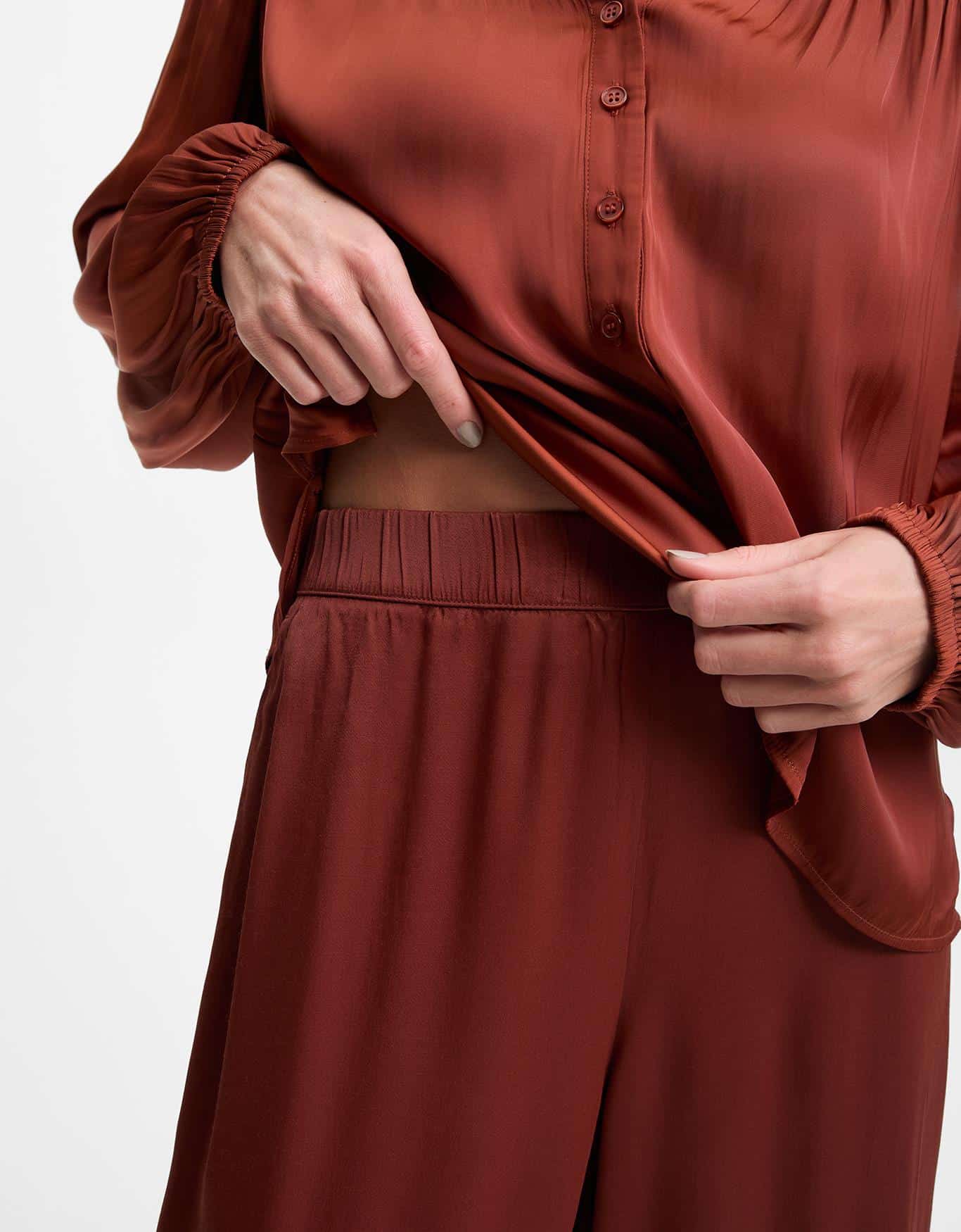 Calça Pantalona Com Elástico