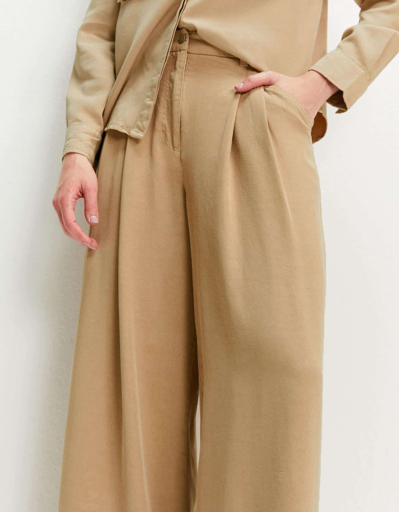 Calça Pantalona com Pregas Liocel