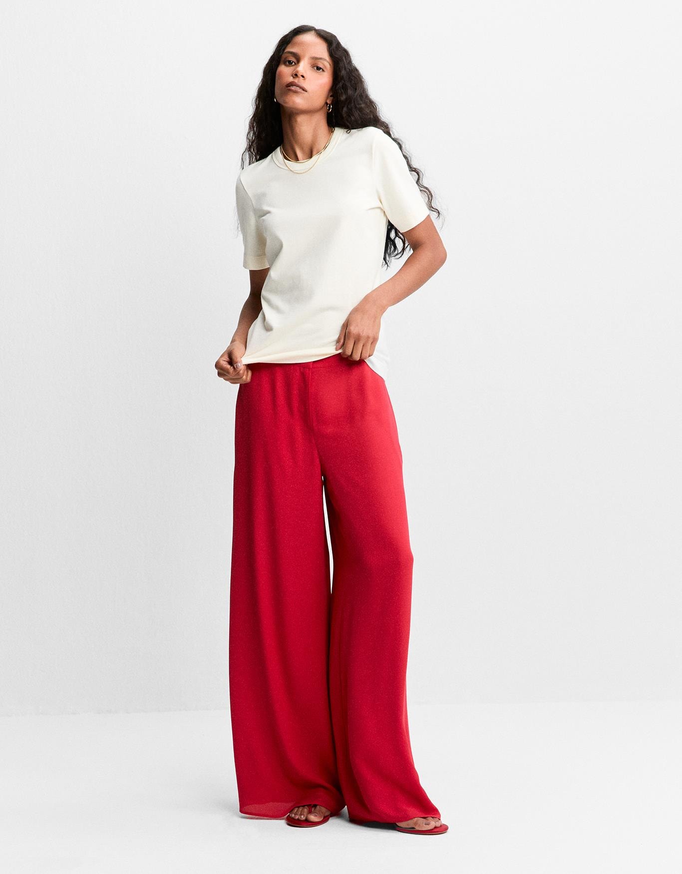 Calça Pantalona Elástico Cós