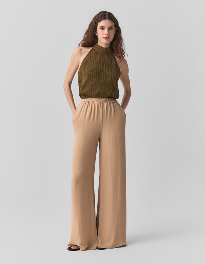 Shoulder — Calça Pantalona Fenda