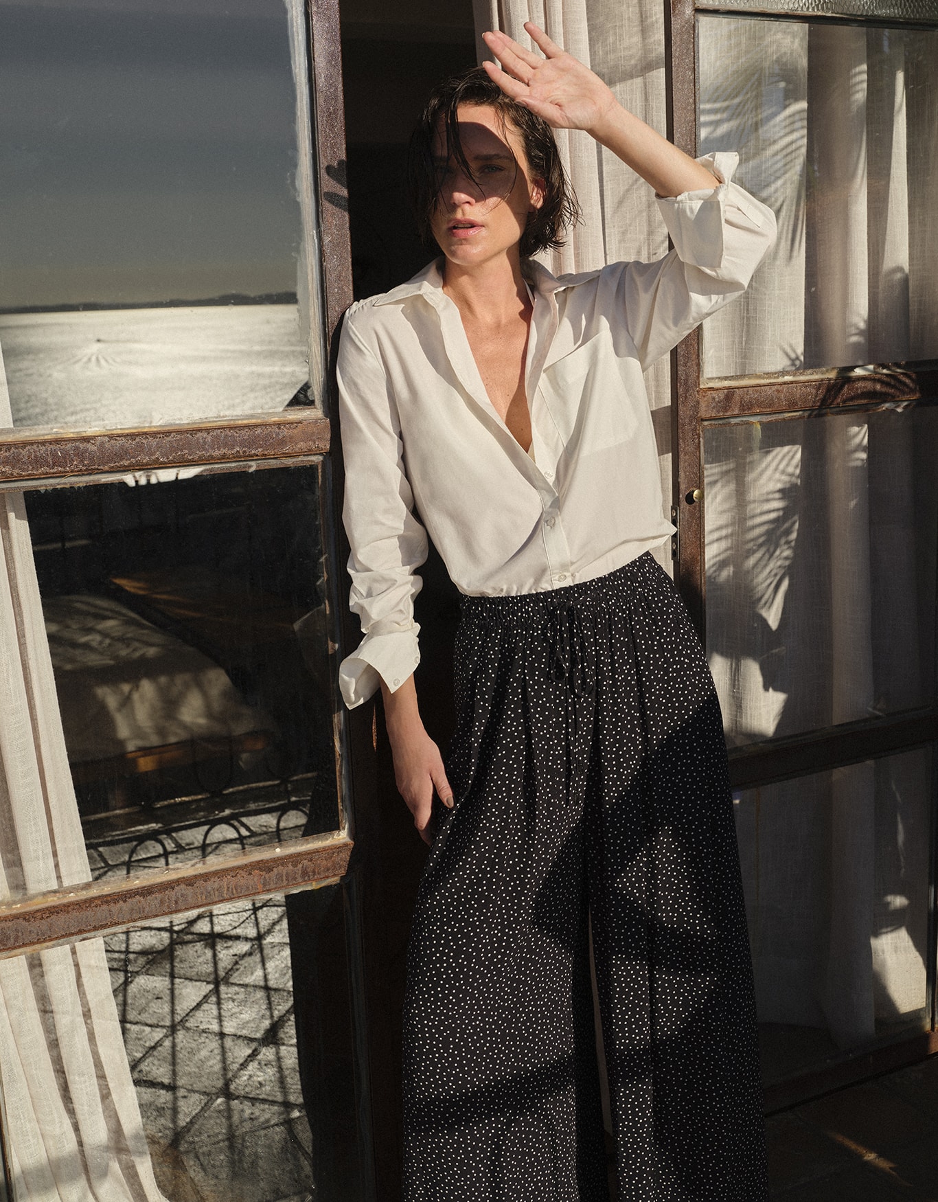 Calça Pantalona Poá Pb Preto