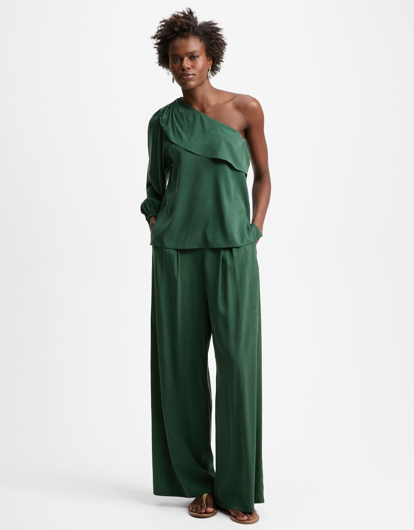 Calça Pantalona Pregas