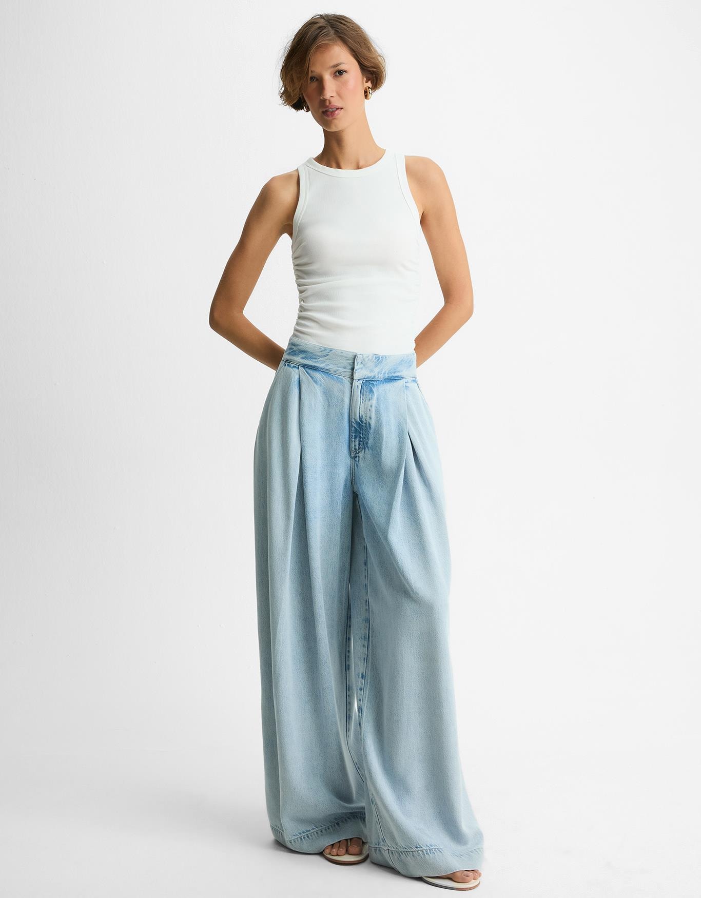 Calça Pantalona Pregas