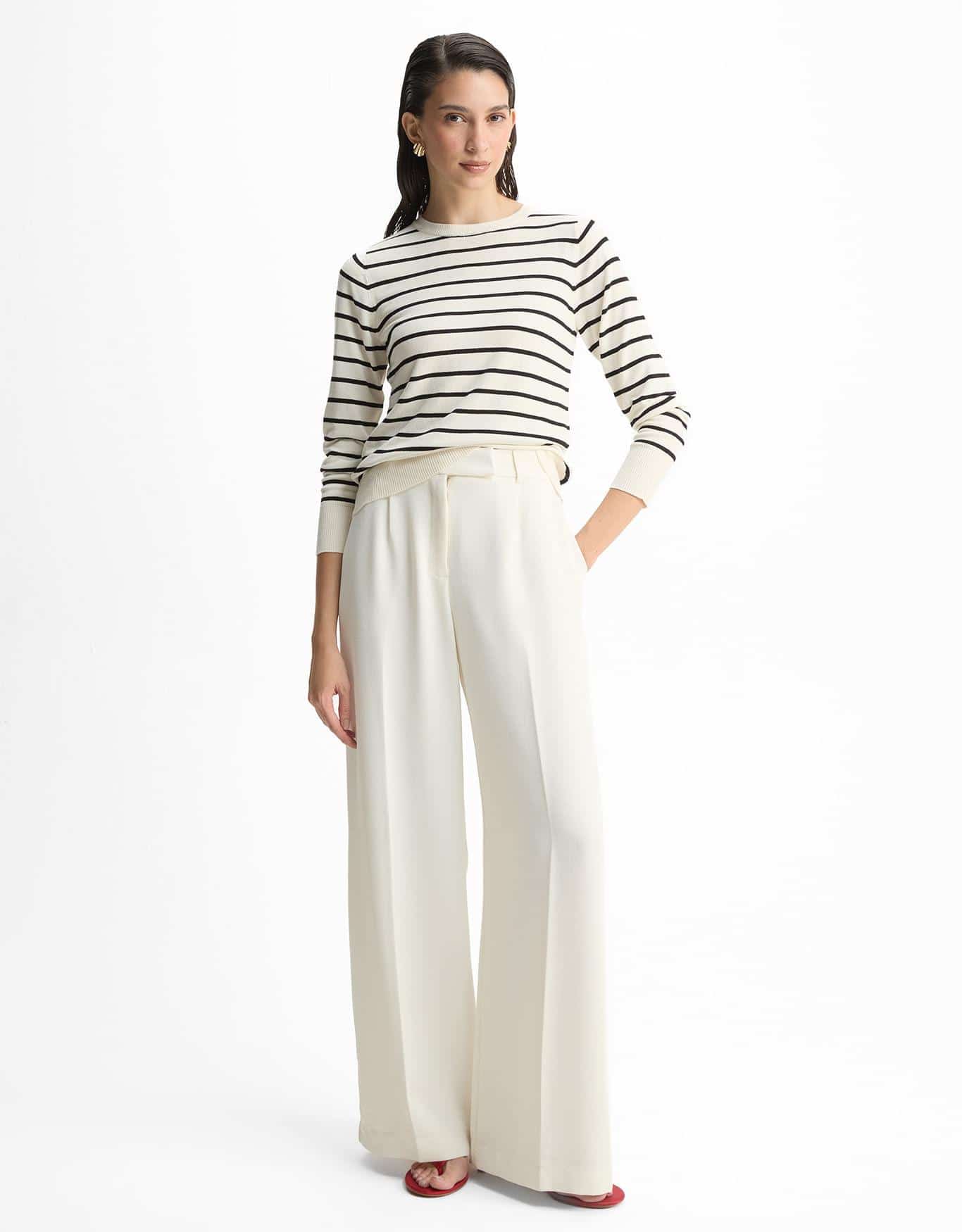 Calça Pantalona Pregas Alfaiatada