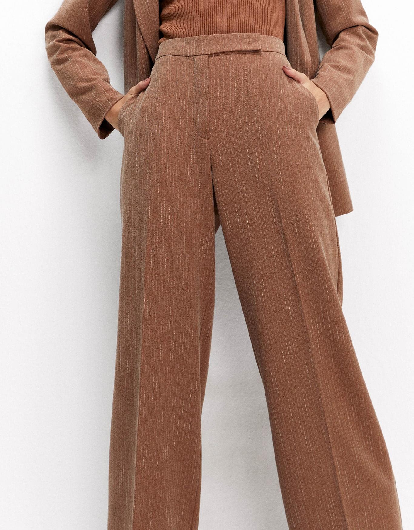 Calça Reta Alfaiataria Camel