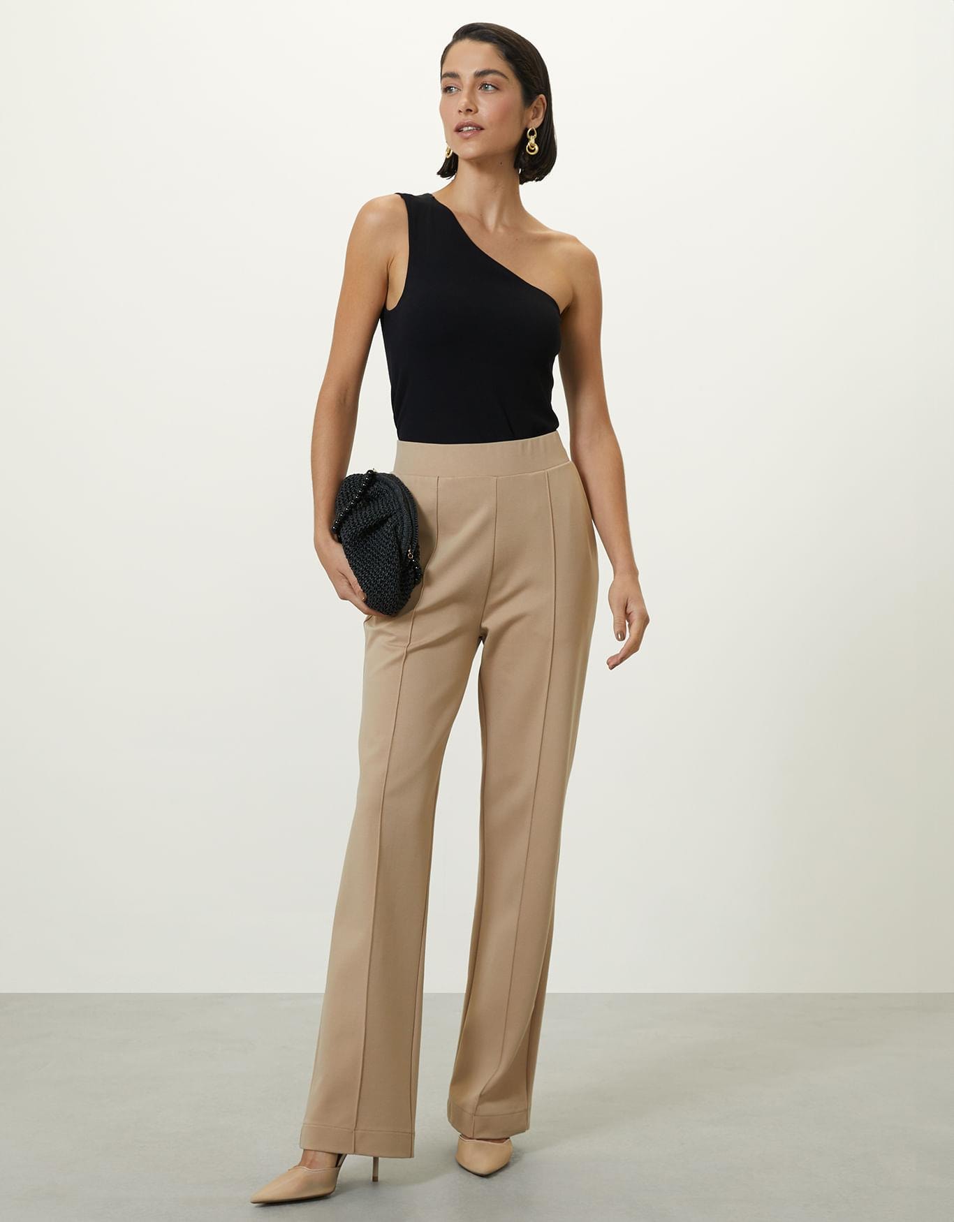 Calça Reta Alfaiataria Khaki 360