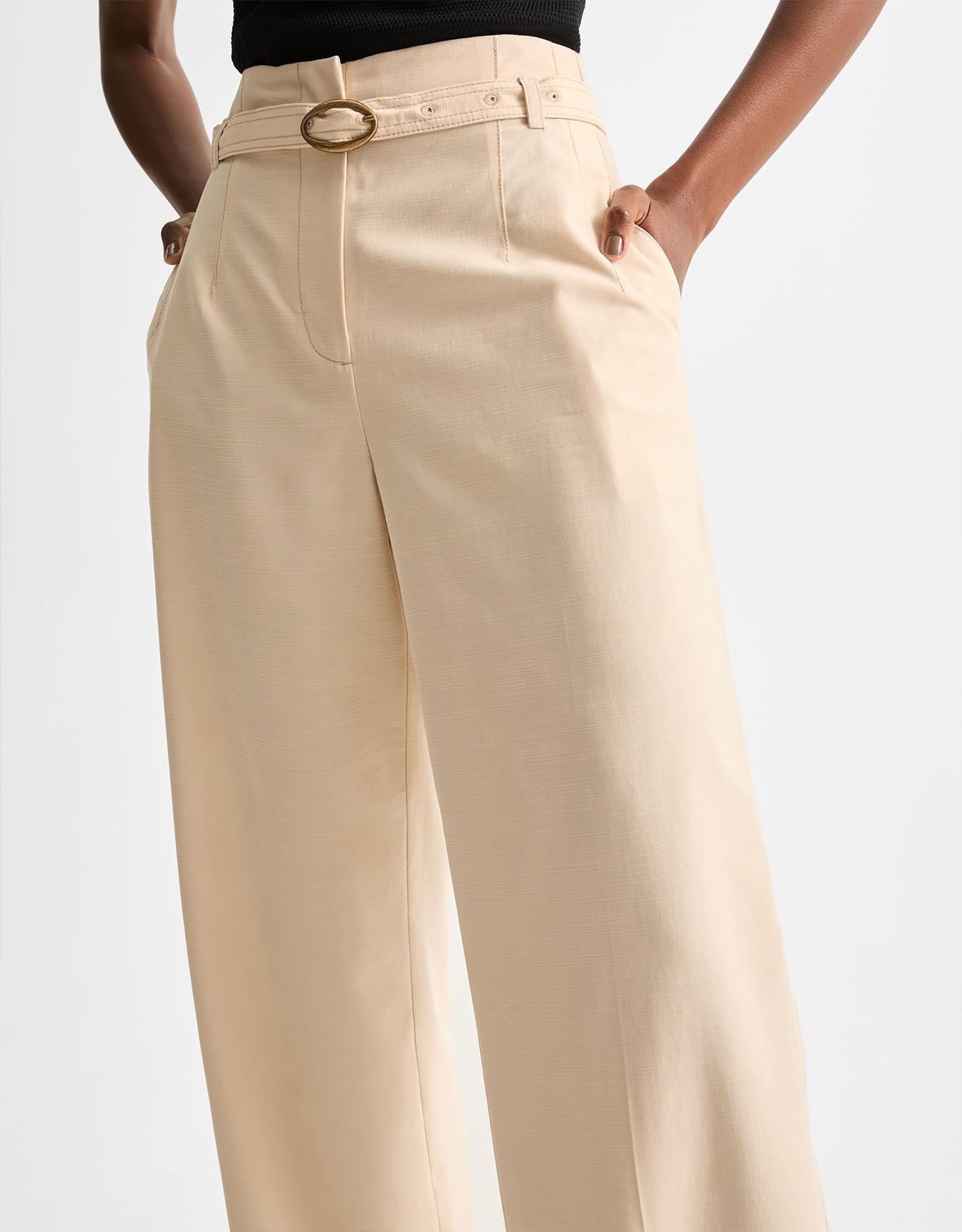 Calça Reta Com Cinto