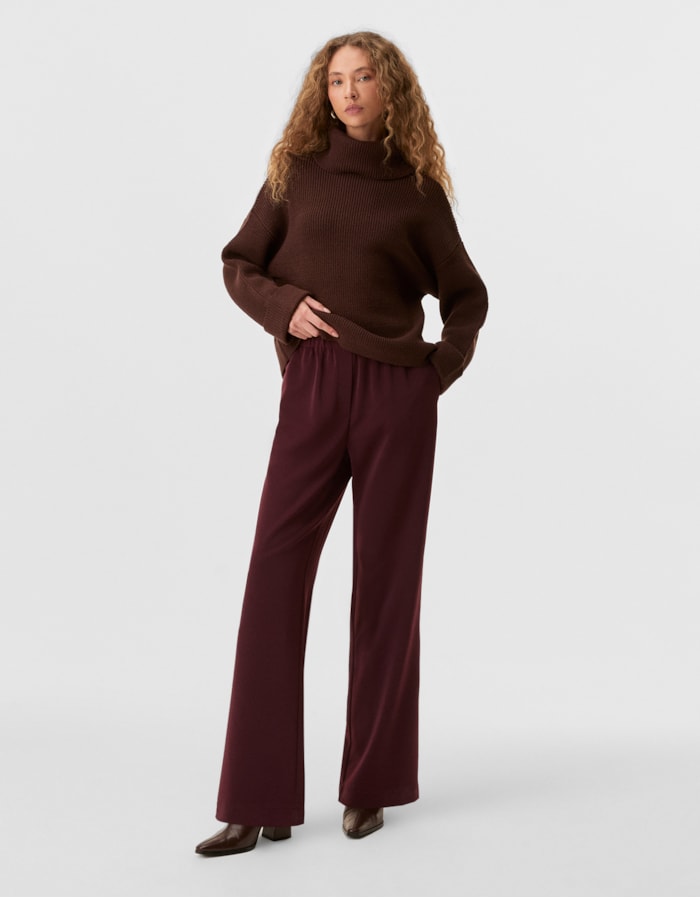 Shoulder — Calça Reta Cós Elastico Alfaiataria Leve