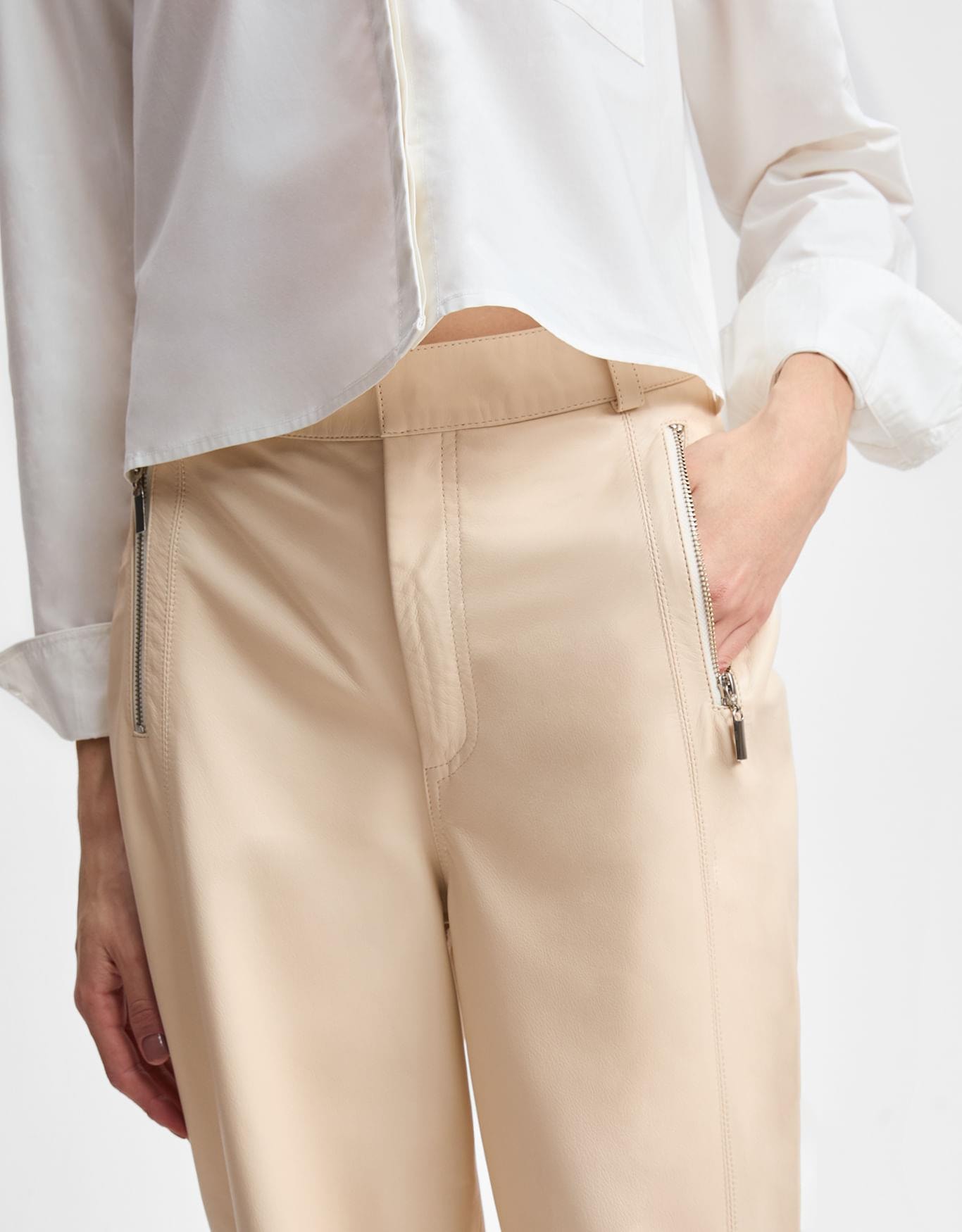 Calça Reta Couro