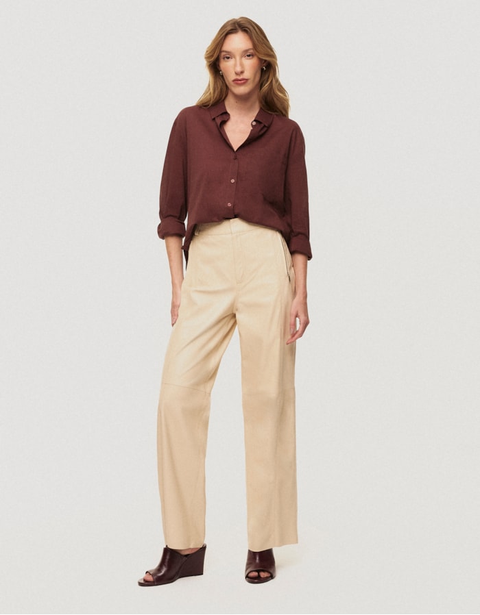 Shoulder — Calça Reta Couro