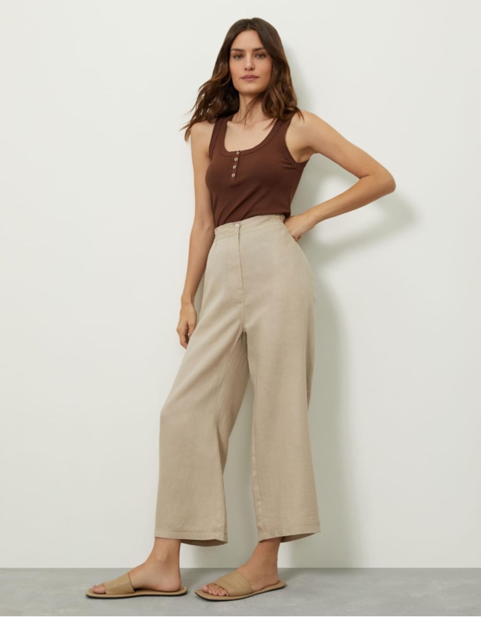 Shoulder — Calça Reta de Linho