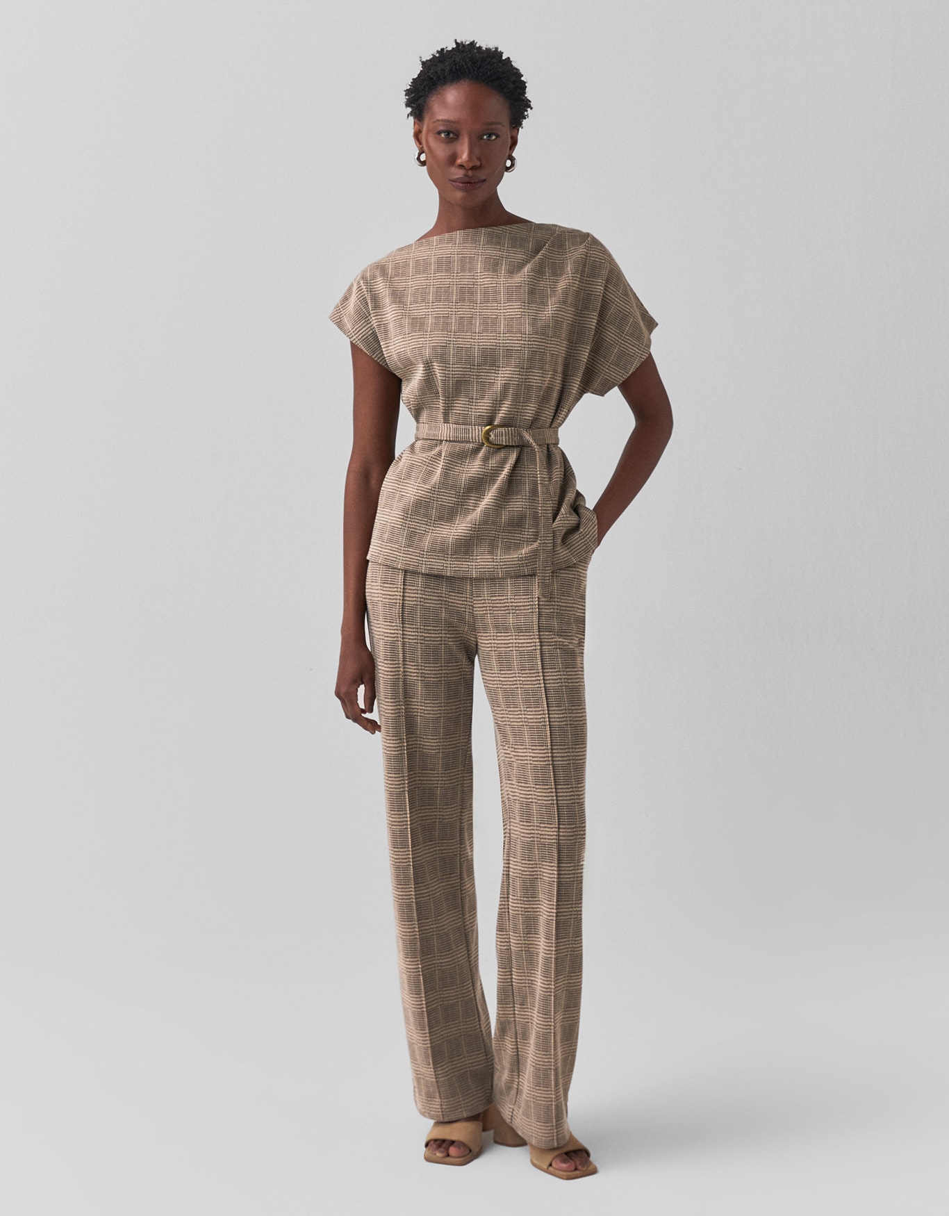 Calça Reta Xadrez 360