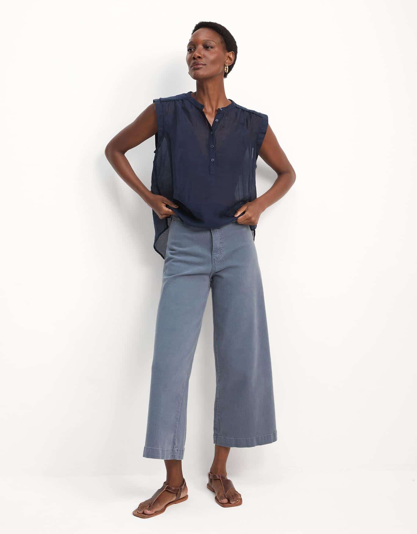 Calça  Sarja Pantacourt