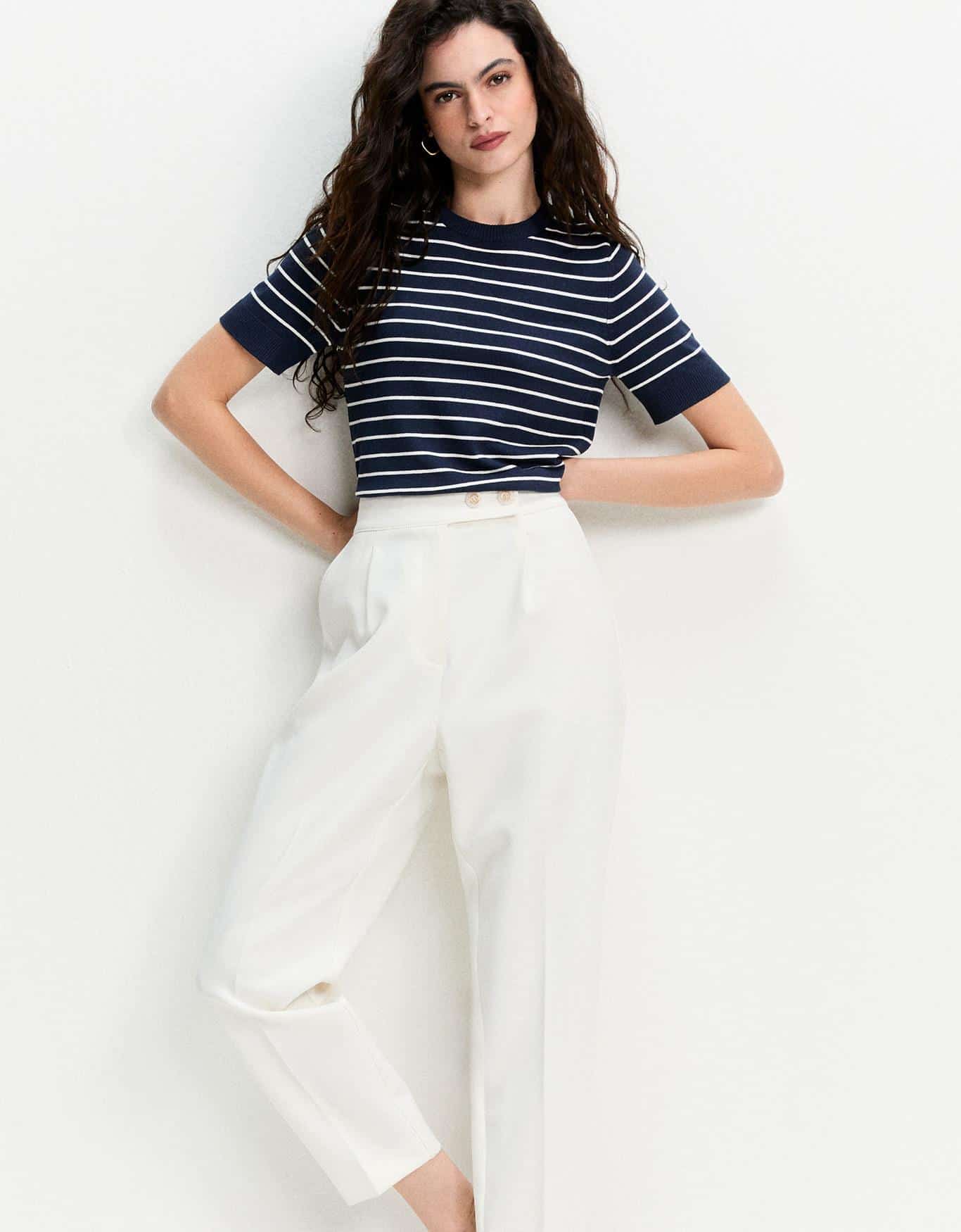 Calça Slim Botões