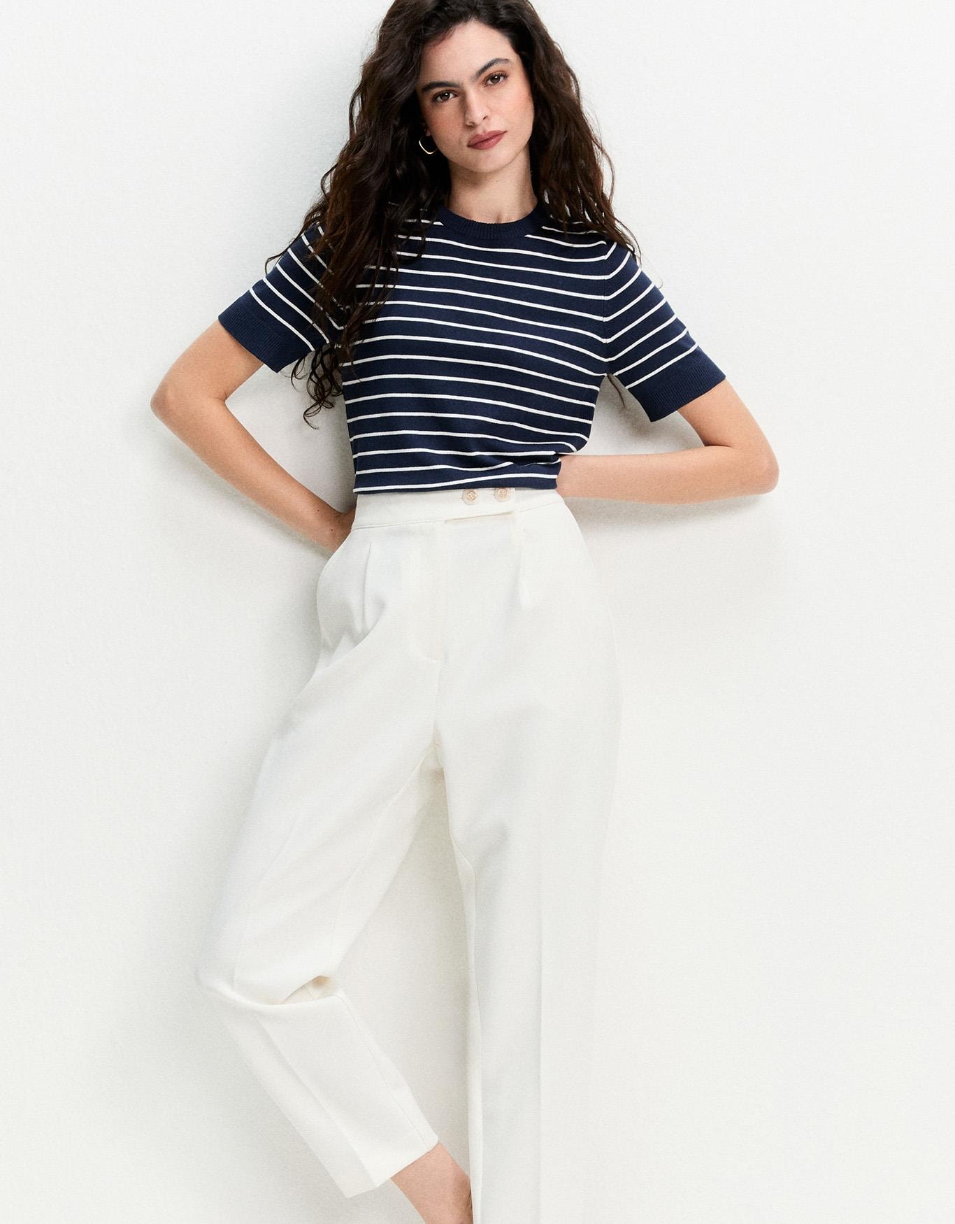 Calça Slim Botões