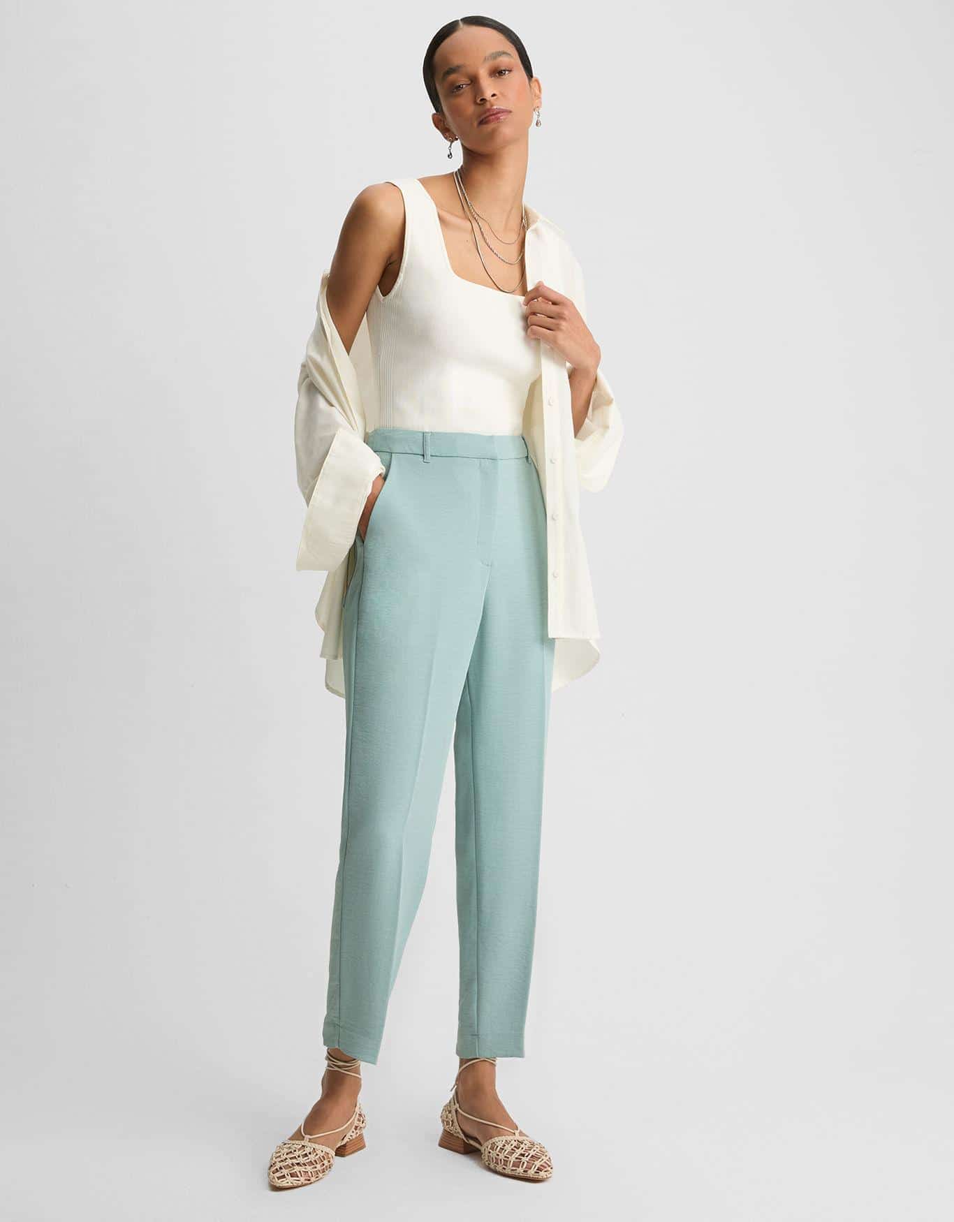 Calça Slim Com Bolsos