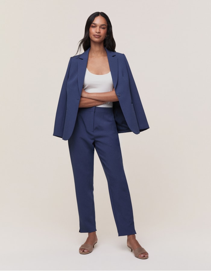 Shoulder — Calça Slim com Elástico Marinho