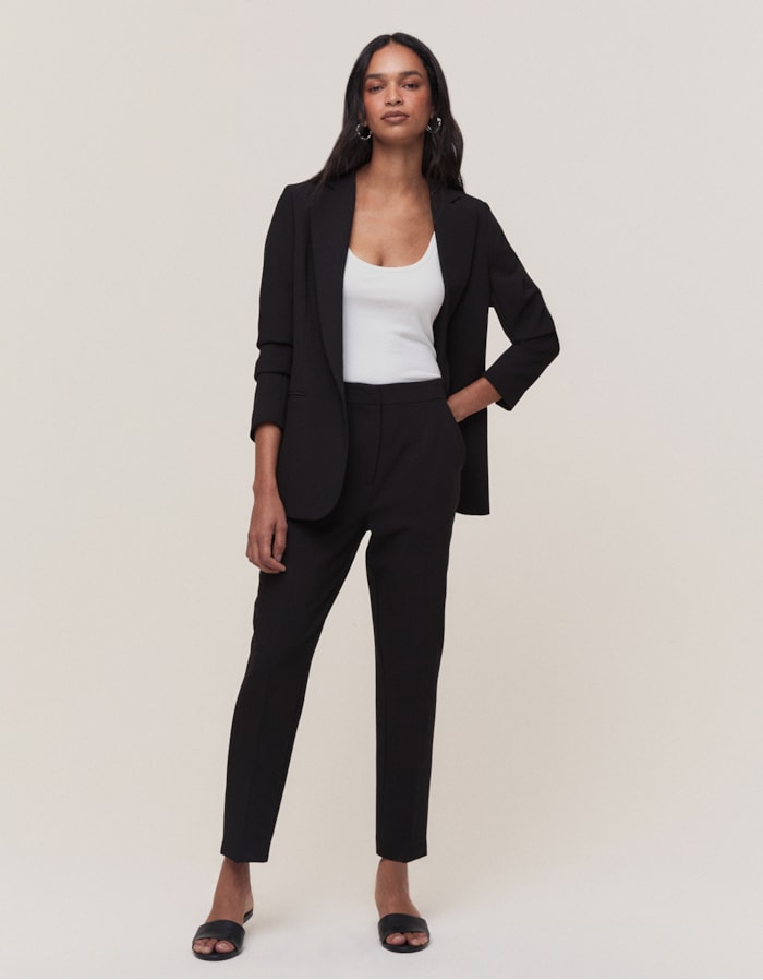 Shoulder — Calça Slim com Elástico Preta