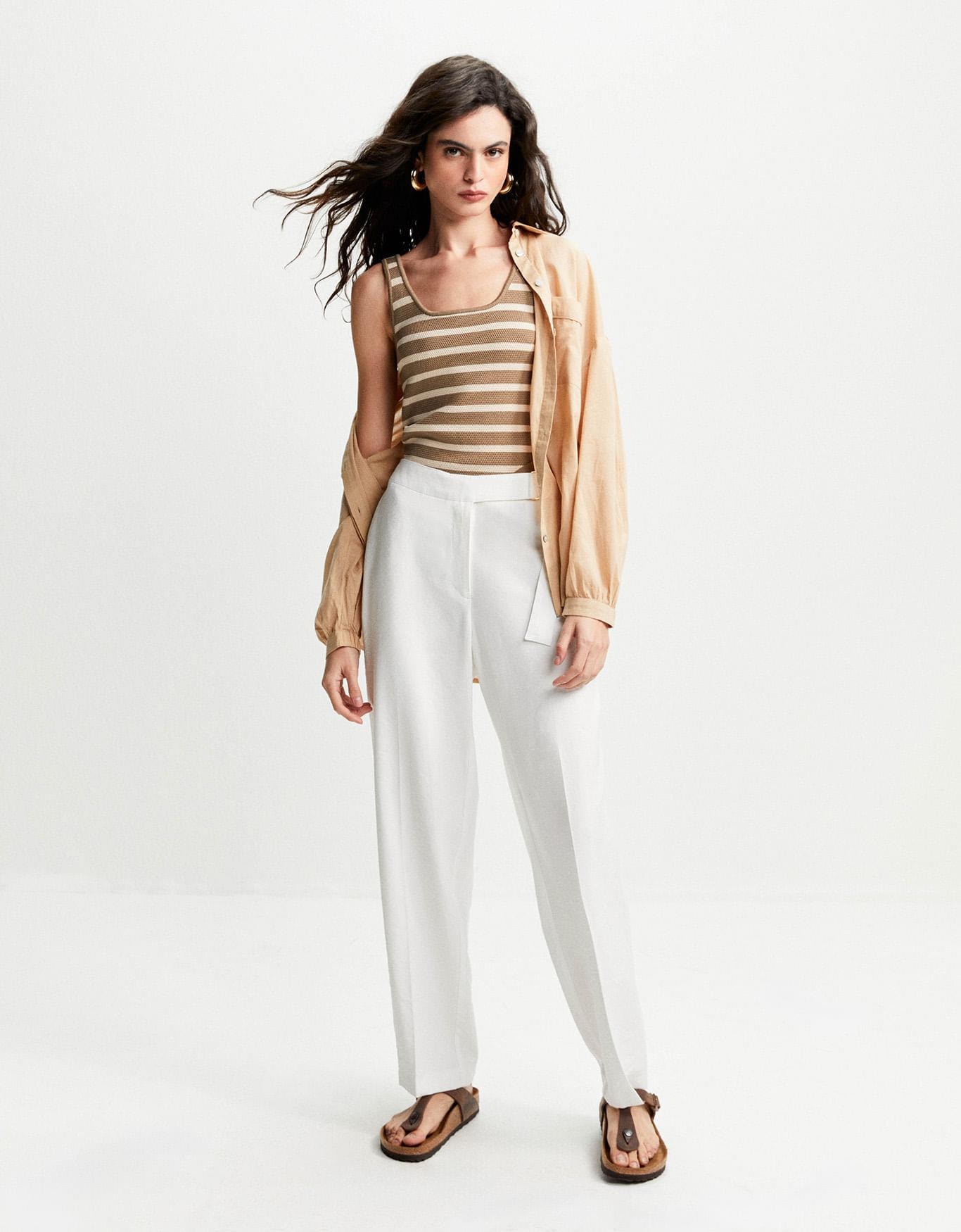 Calça Slim Transpasse