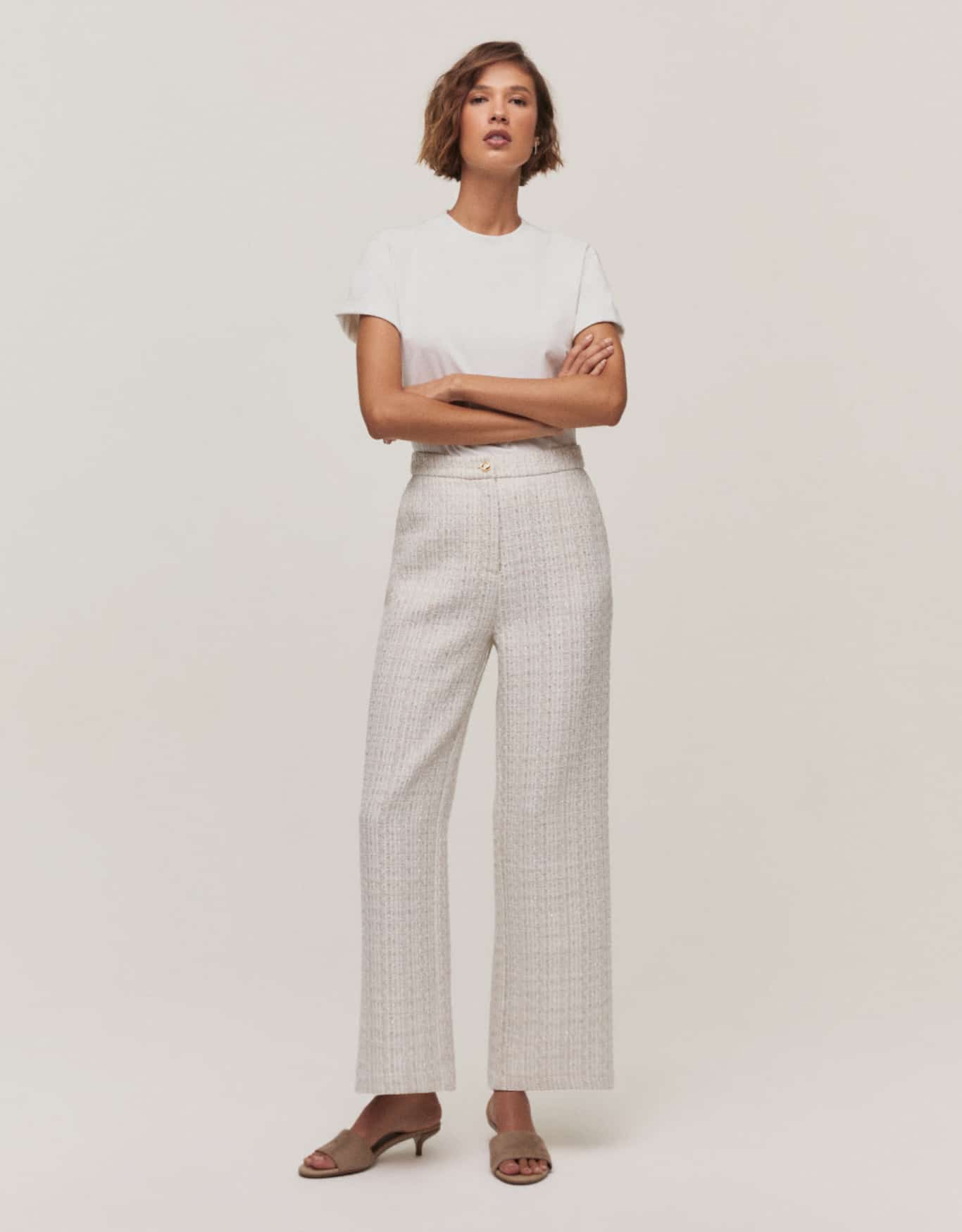 Calça Tweed Reta