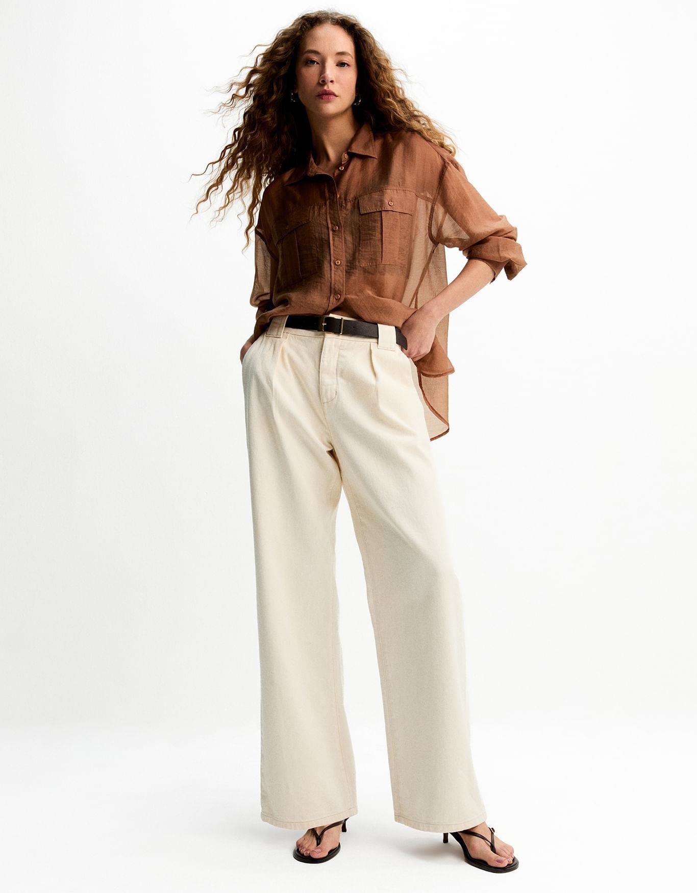 Calça Wide  Natural