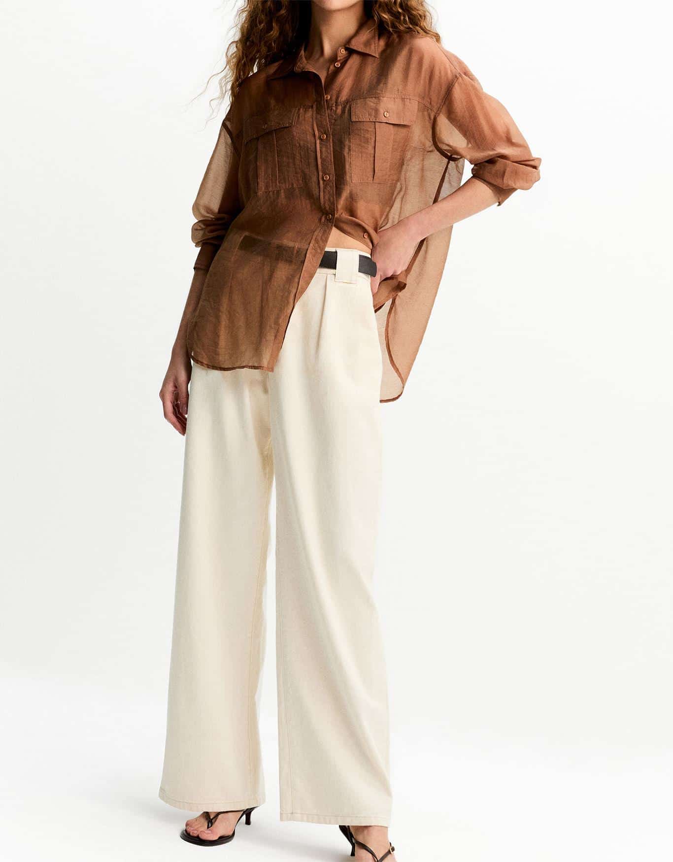 Calça Wide  Natural