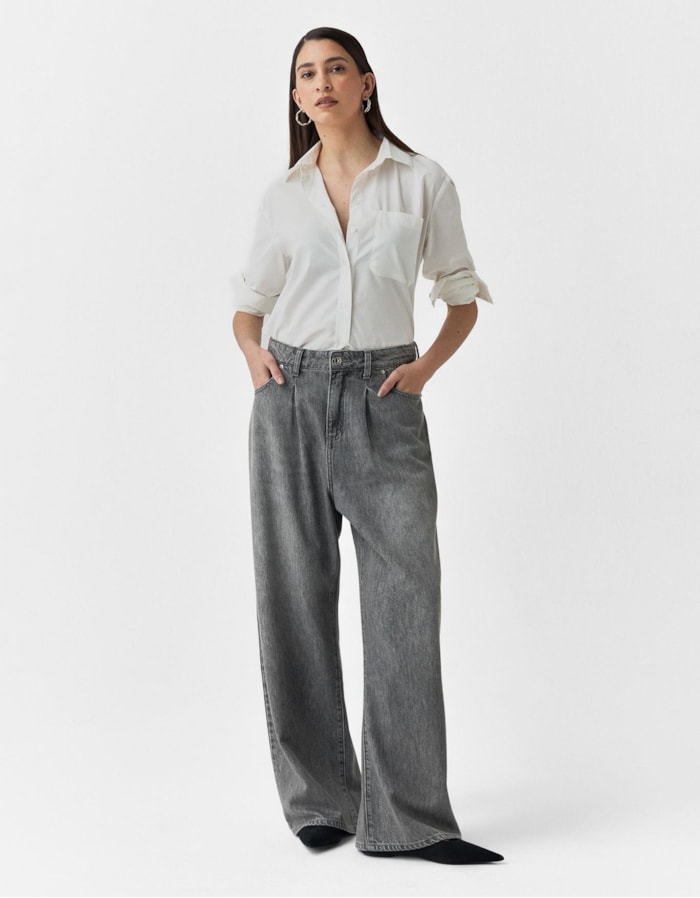 Shoulder — Calça Wide Prega Cós
