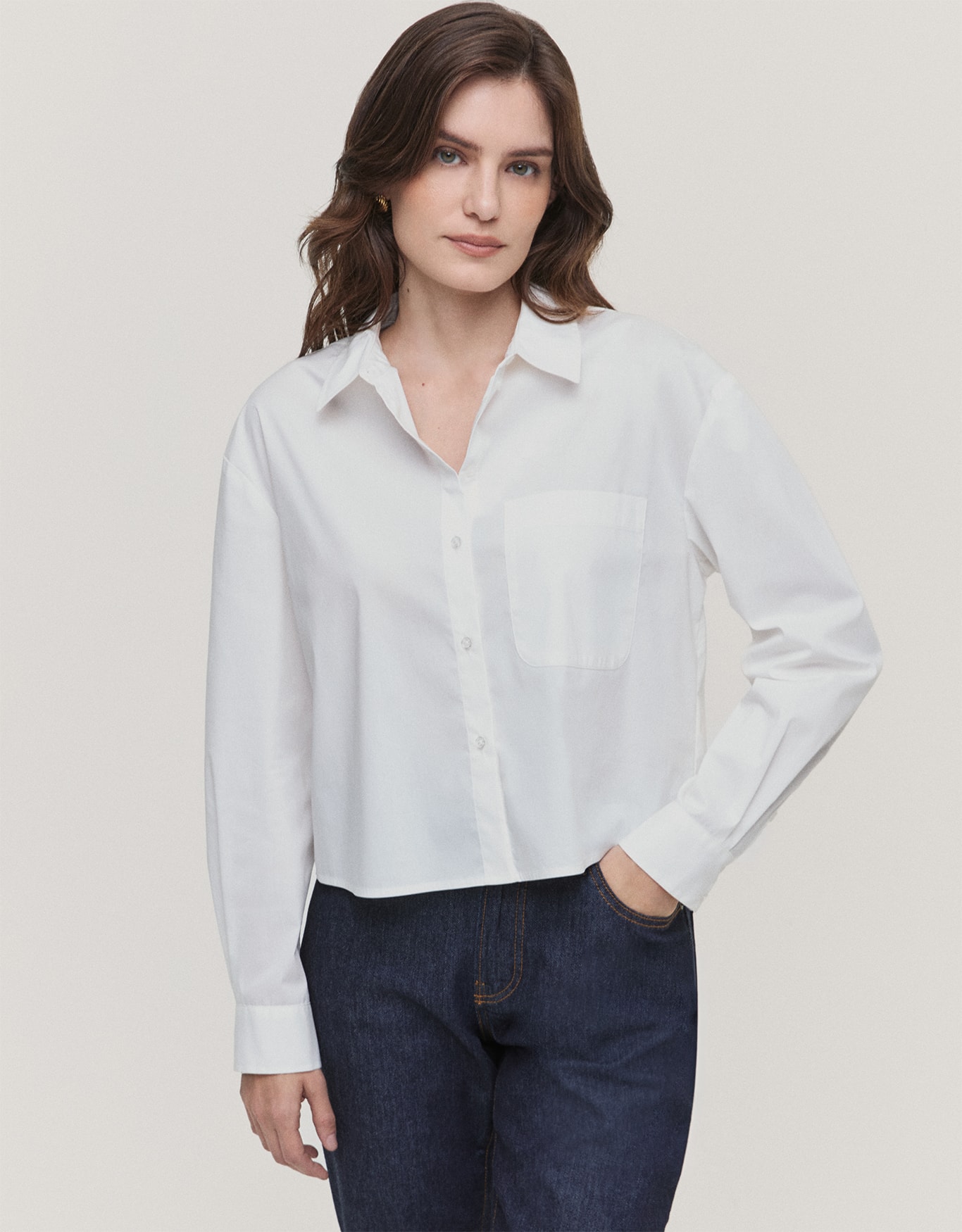 Camisa Cropped com Prega