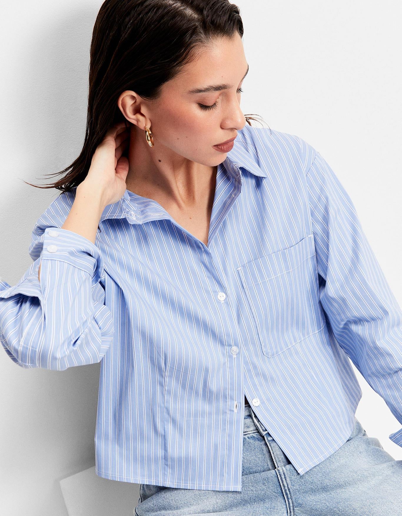 Camisa Cropped Listrada