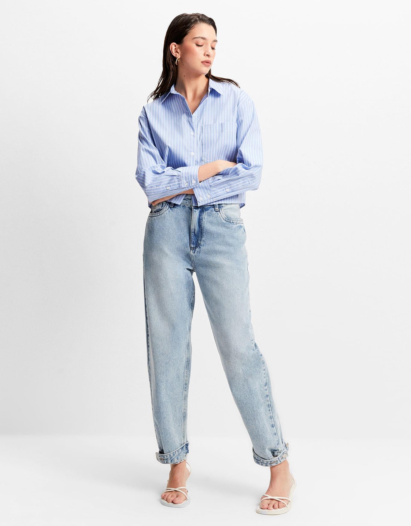 Camisa Cropped Listrada