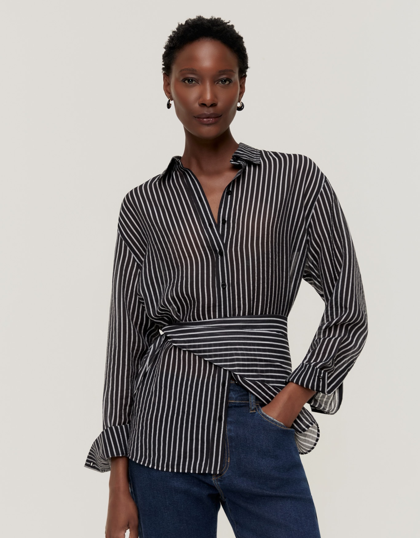 Camisa Fio Tinto com Lenço