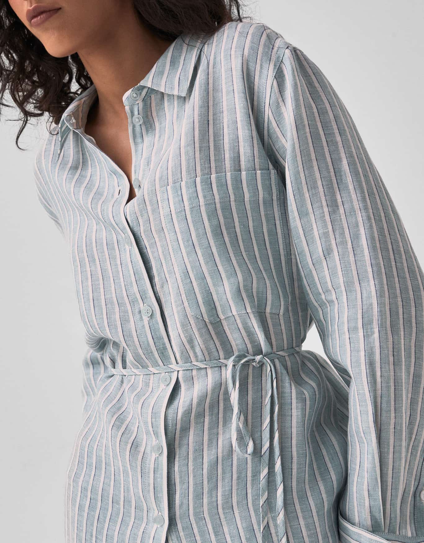 Camisa Fio Tinto Listras Azul