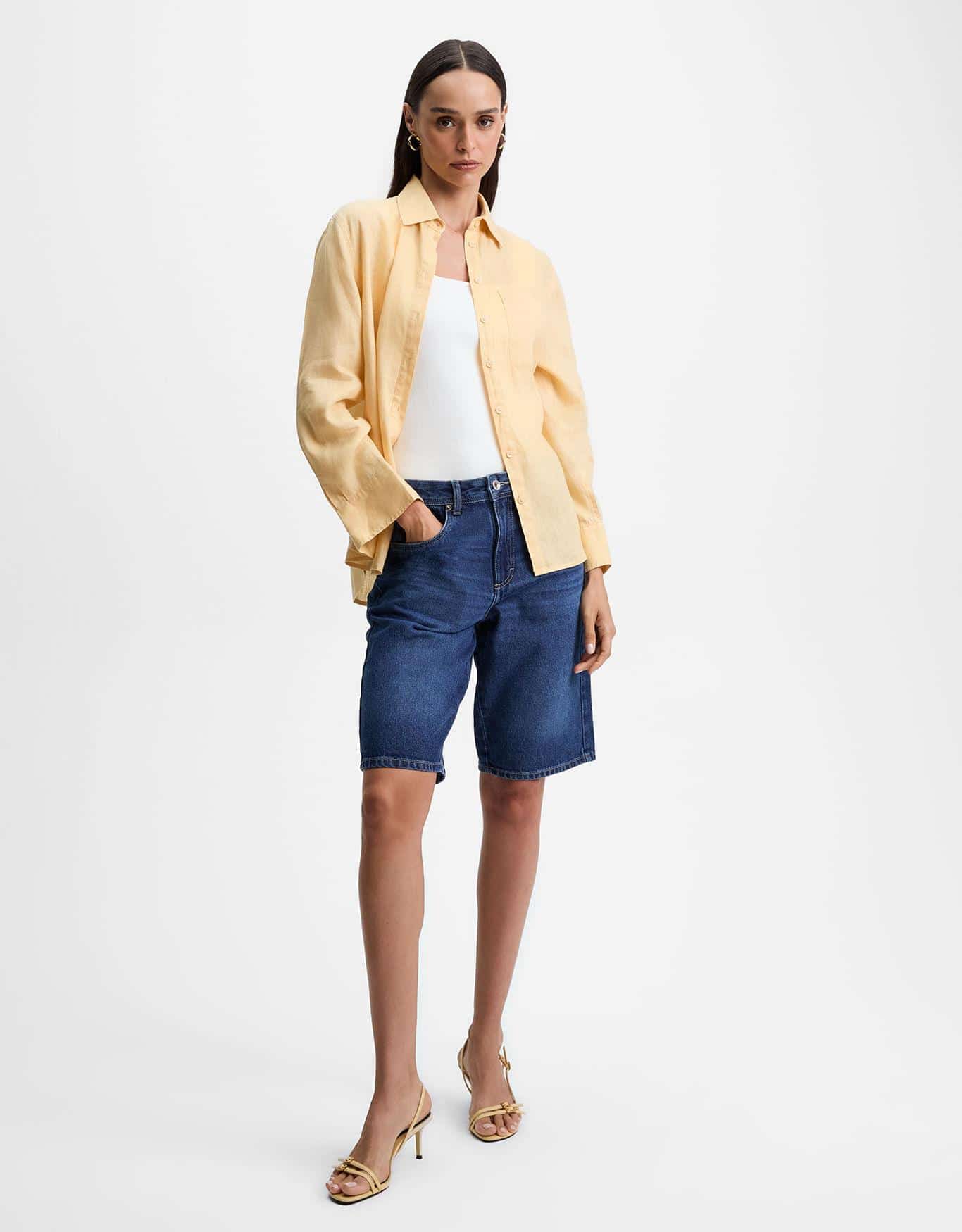 Camisa Linho Amarela