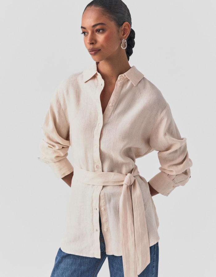 Shoulder — Camisa Linho com Amarração