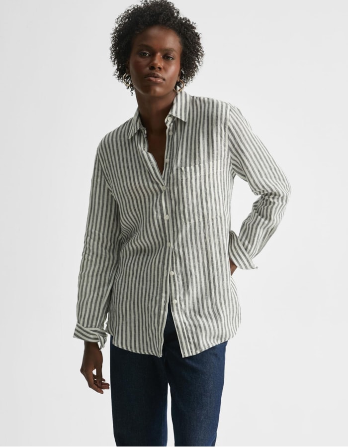 Shoulder — Camisa Linho Fio Tinto P&B