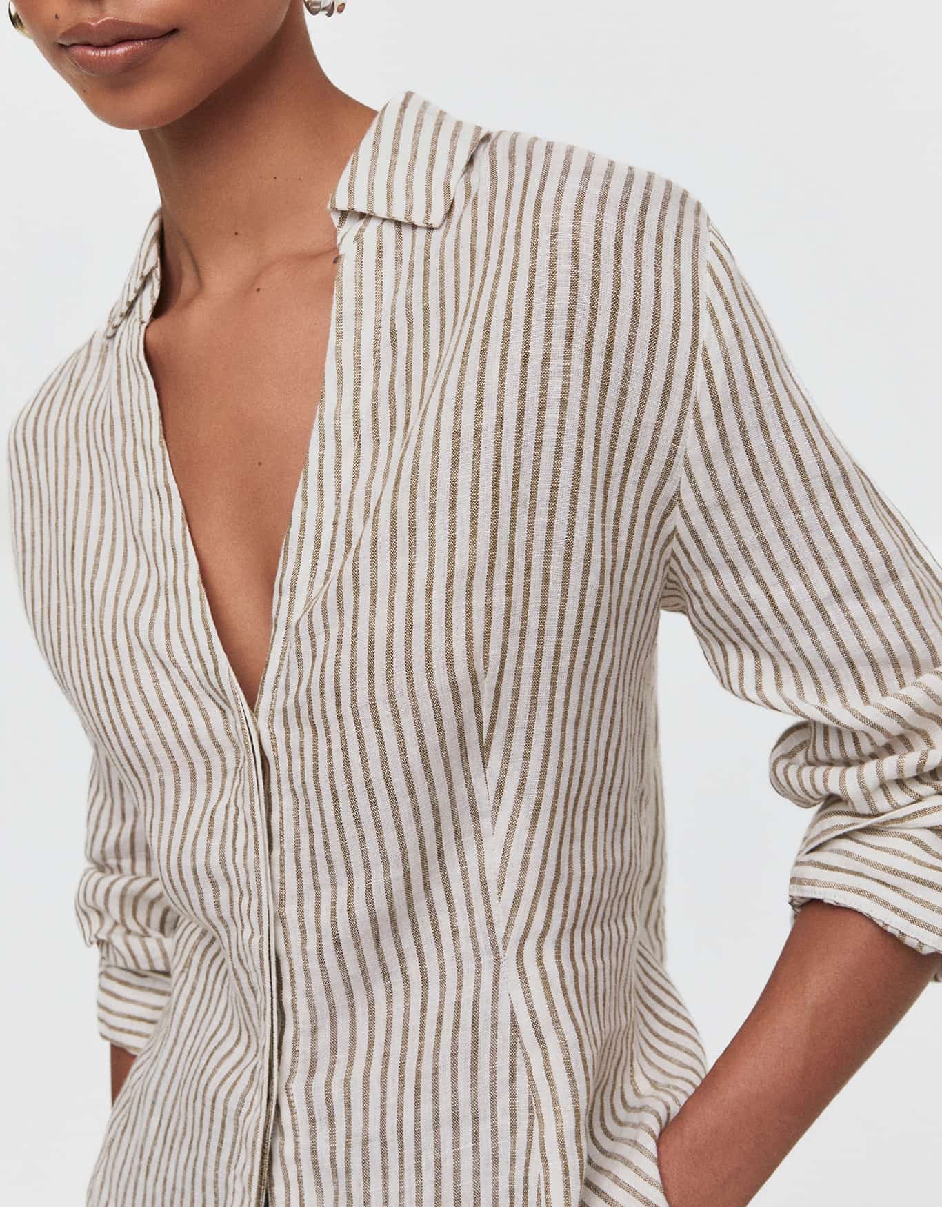 Camisa Linho Fio Tinto Verde