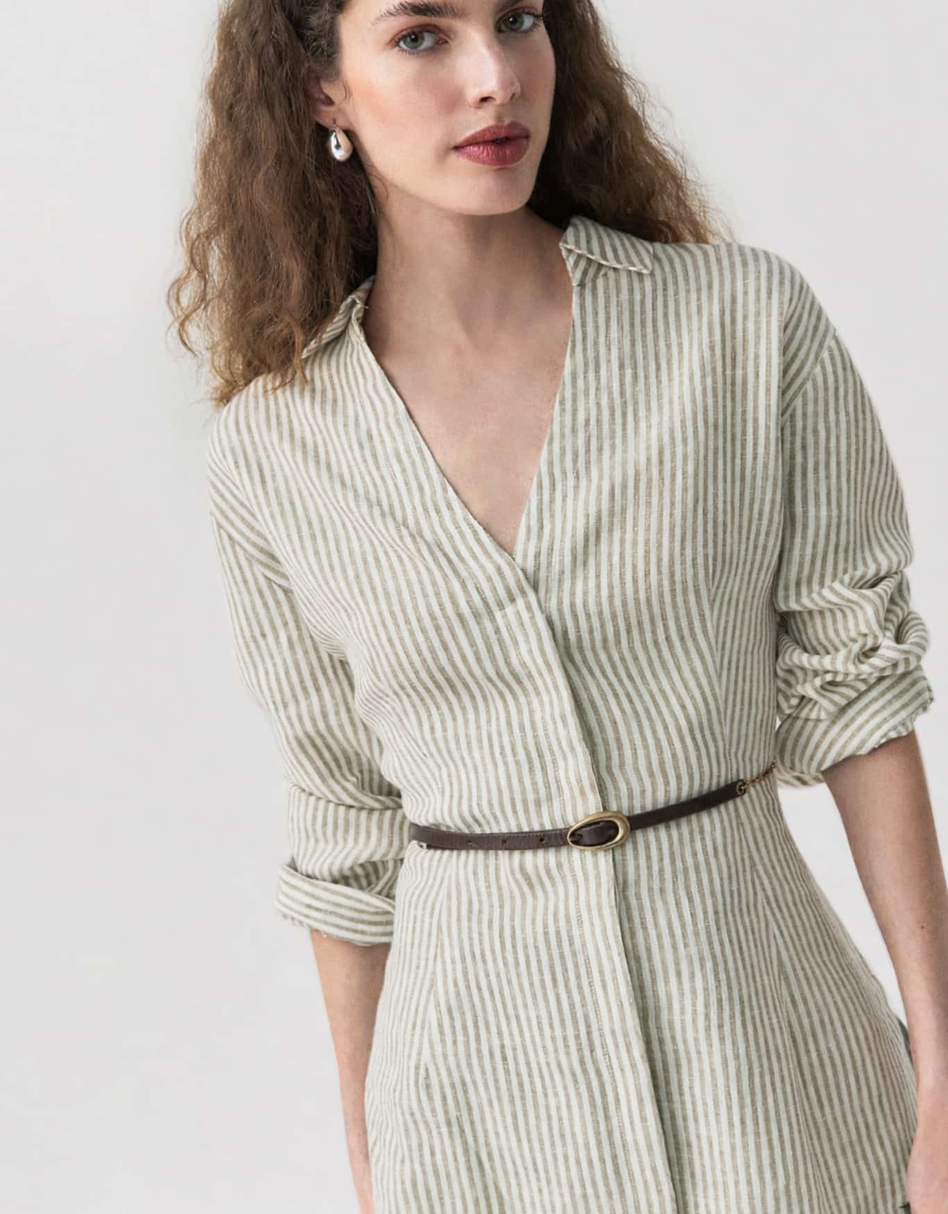 Camisa Linho Fio Tinto Verde