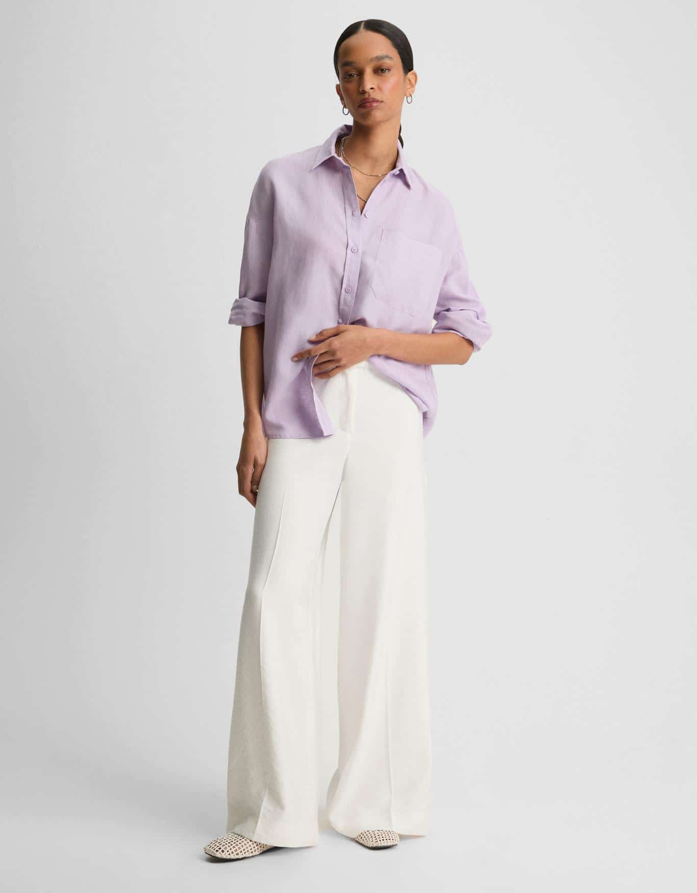 Camisa Linho Lilás