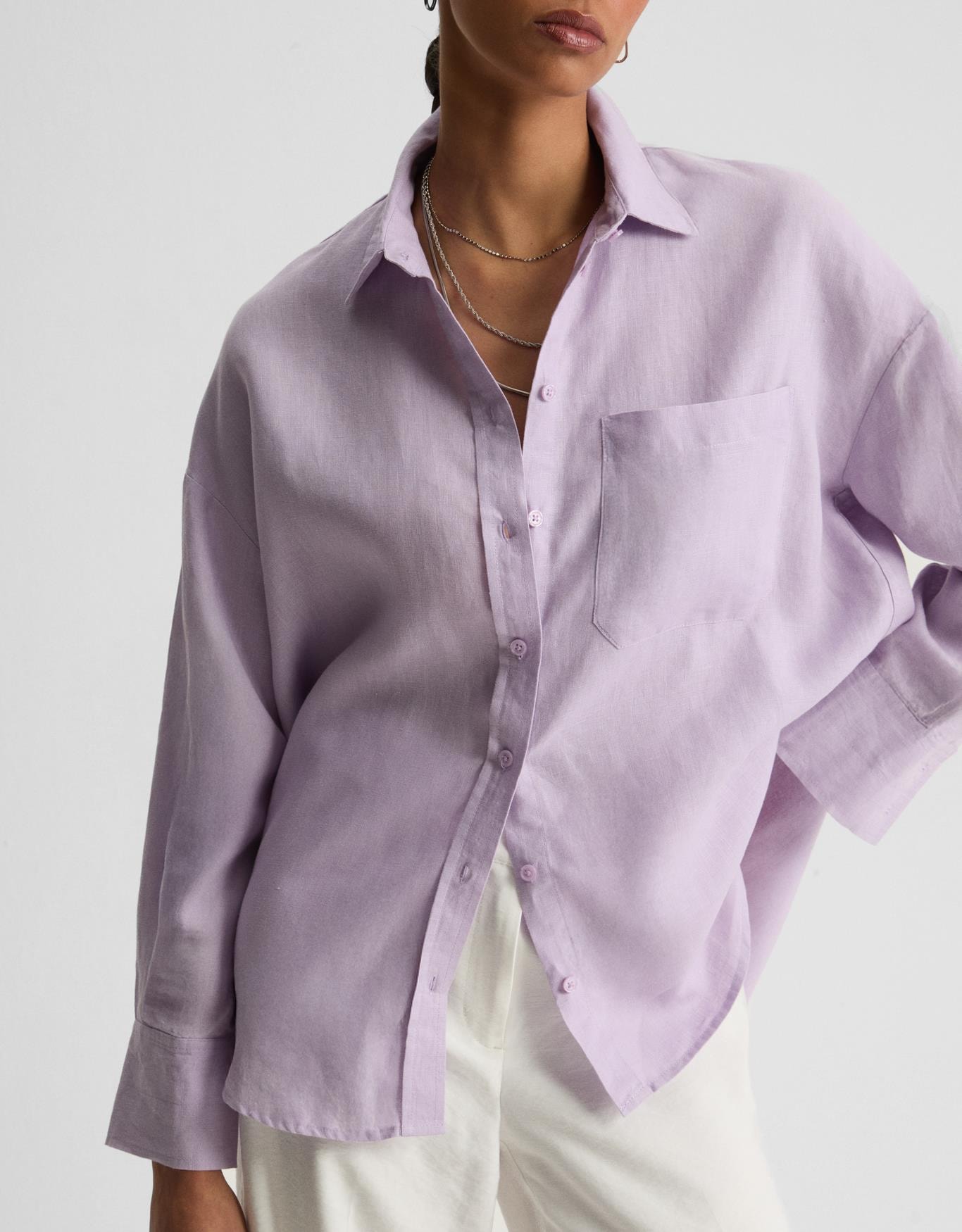Camisa Linho Lilás
