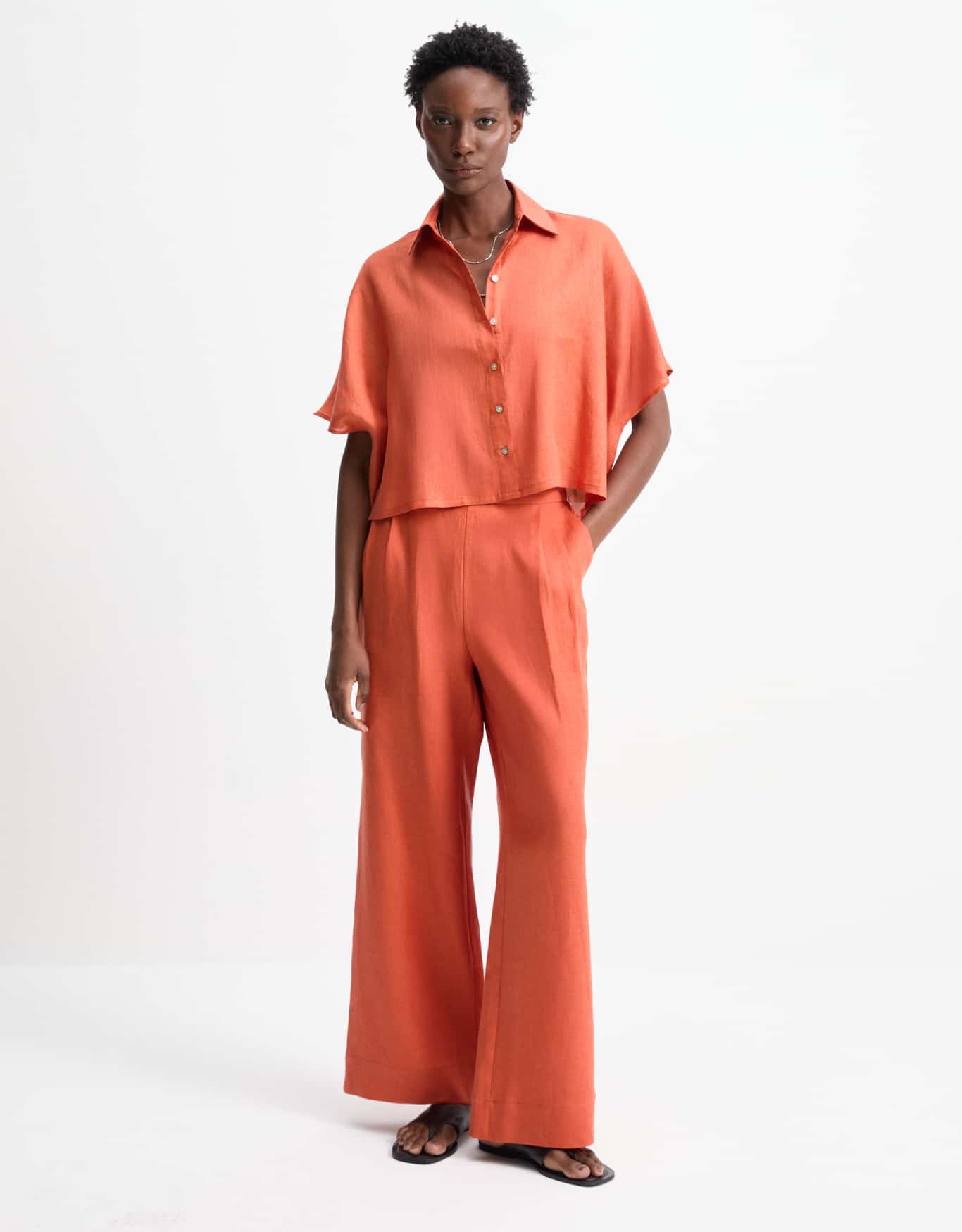 Camisa Linho Manga Curta