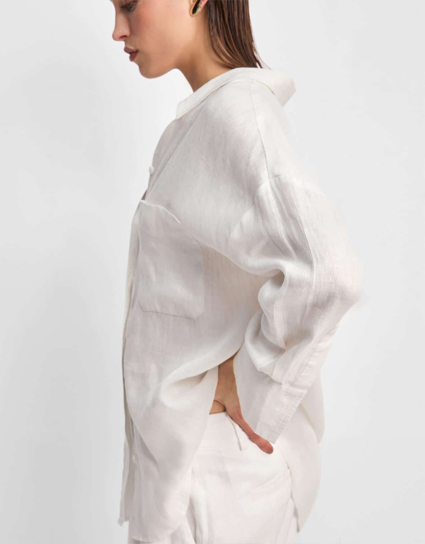 Camisa Linho Off White