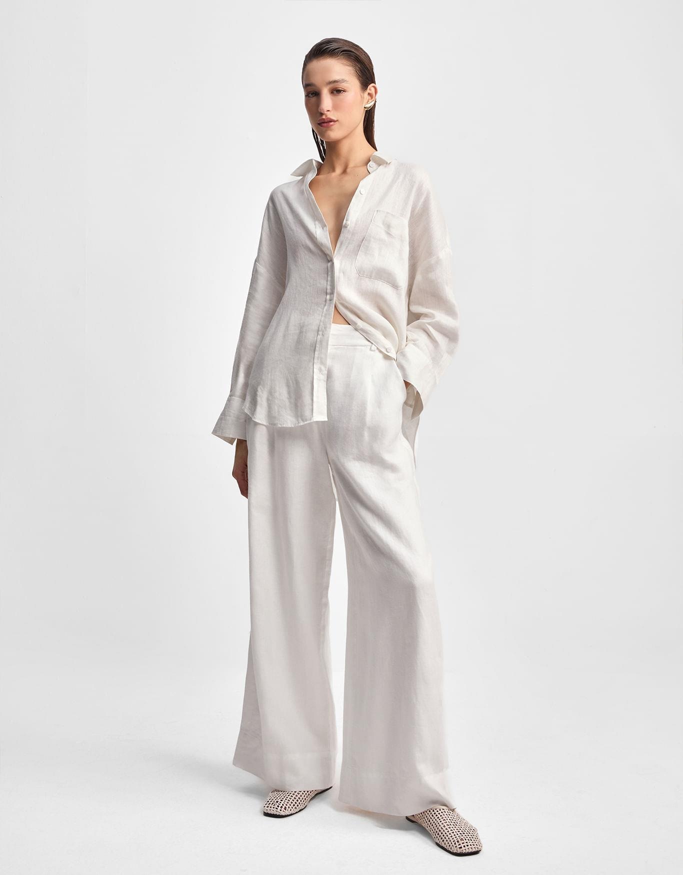 Camisa Linho Off White