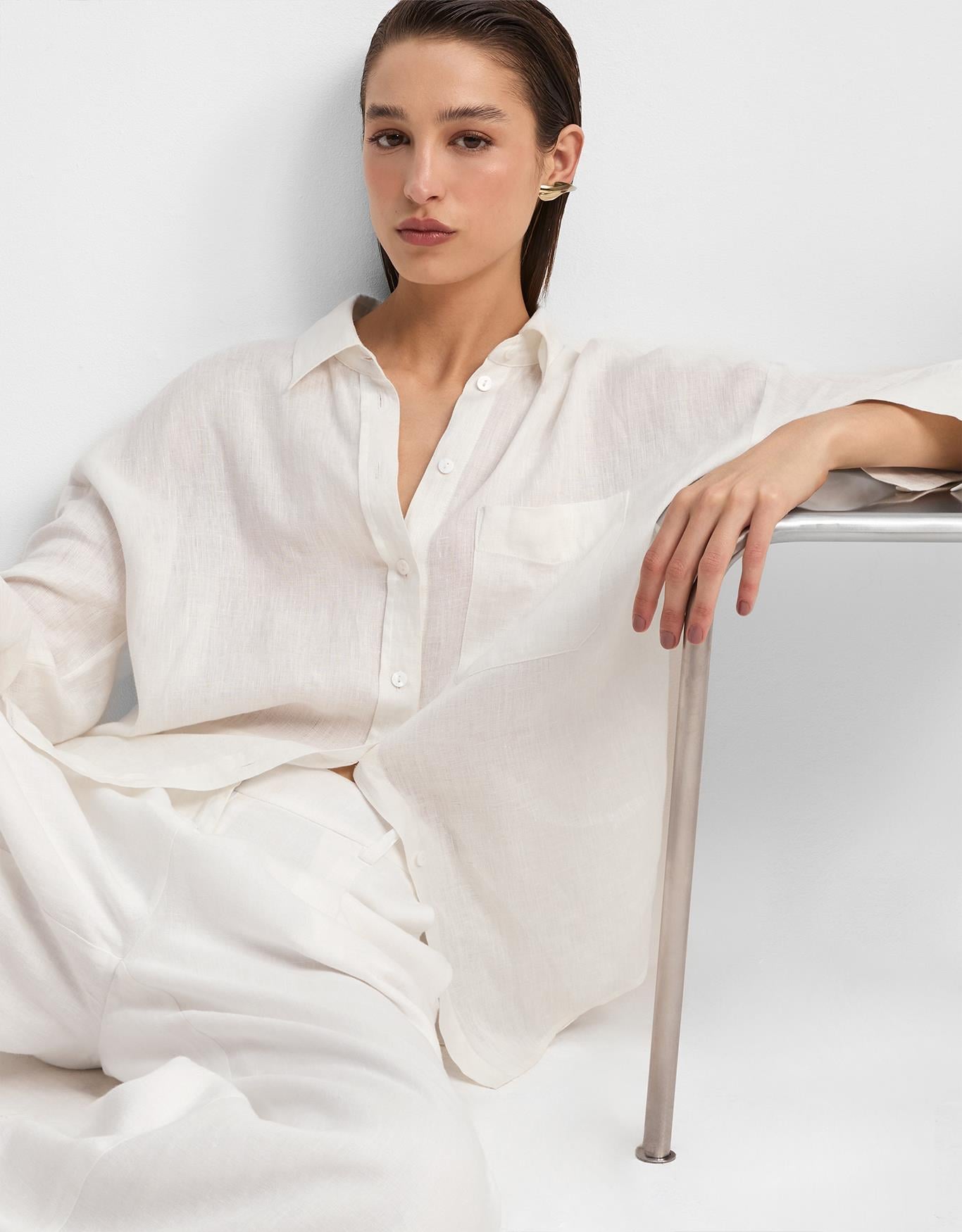 Camisa Linho Off White