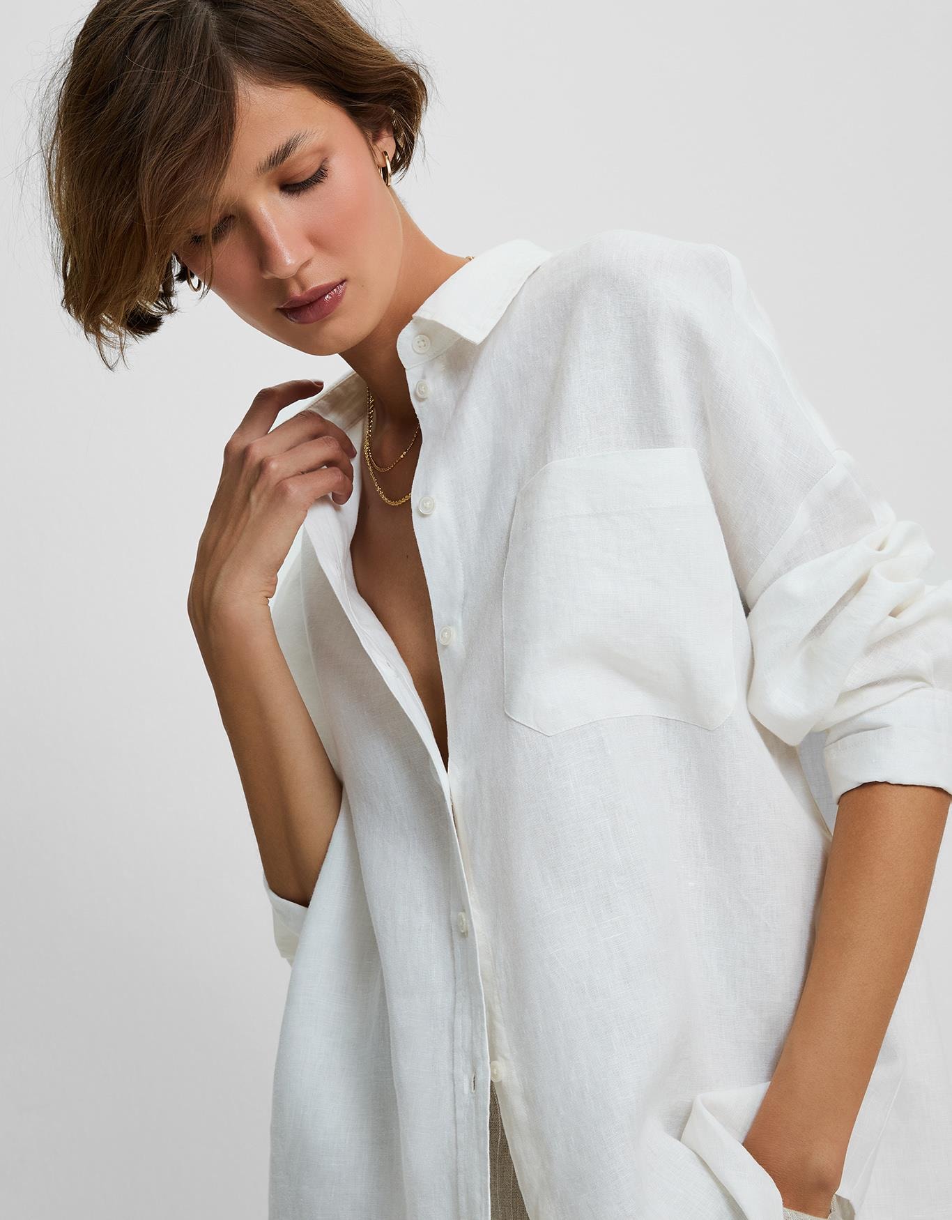 Camisa Linho Off White