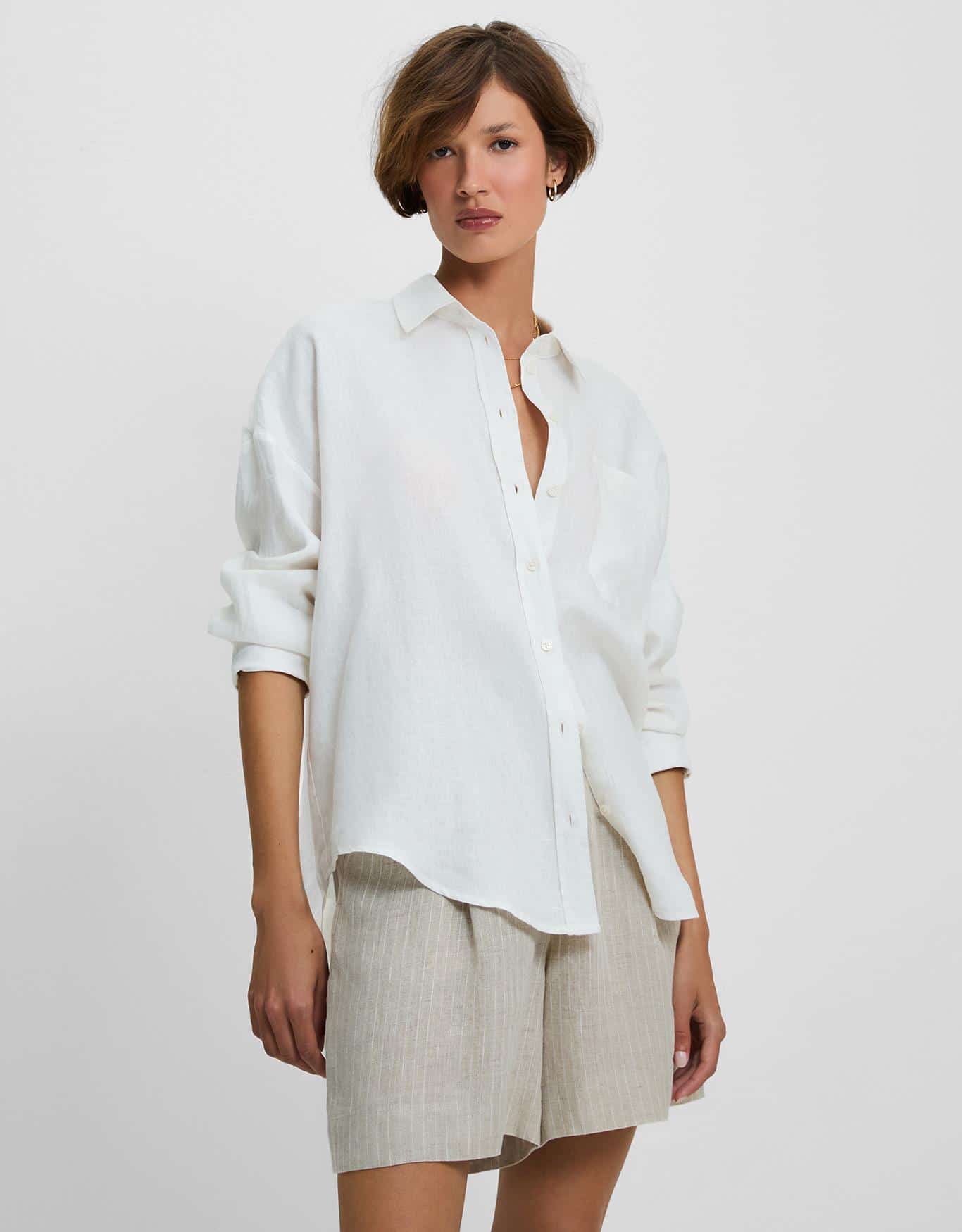 Camisa Linho Off White